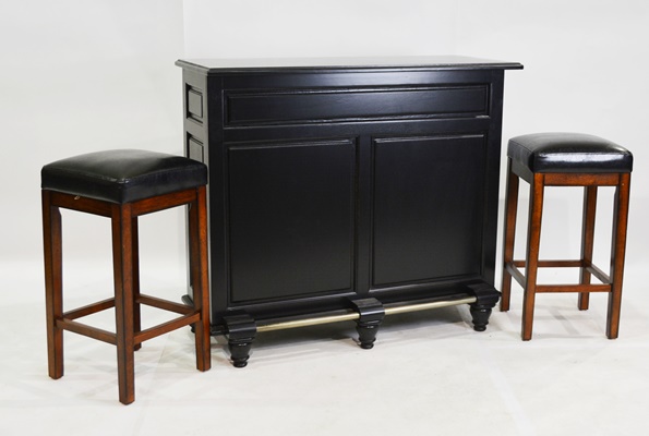 Dry Bar and Two Pier 1 Imports Bar Stools