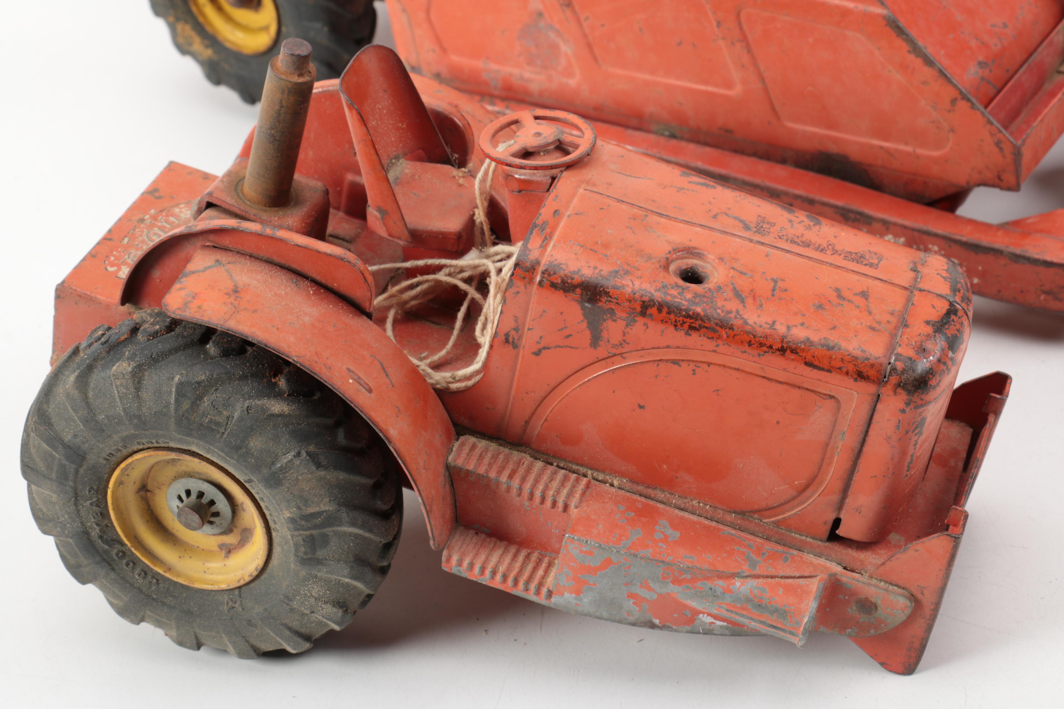 Doepke Model Toys Pressed Steel Tractor and Combine