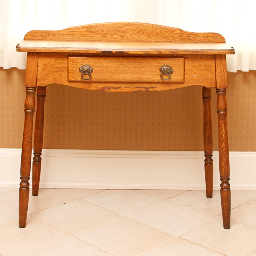 Antique Oak Writing Desk or Dressing Table
