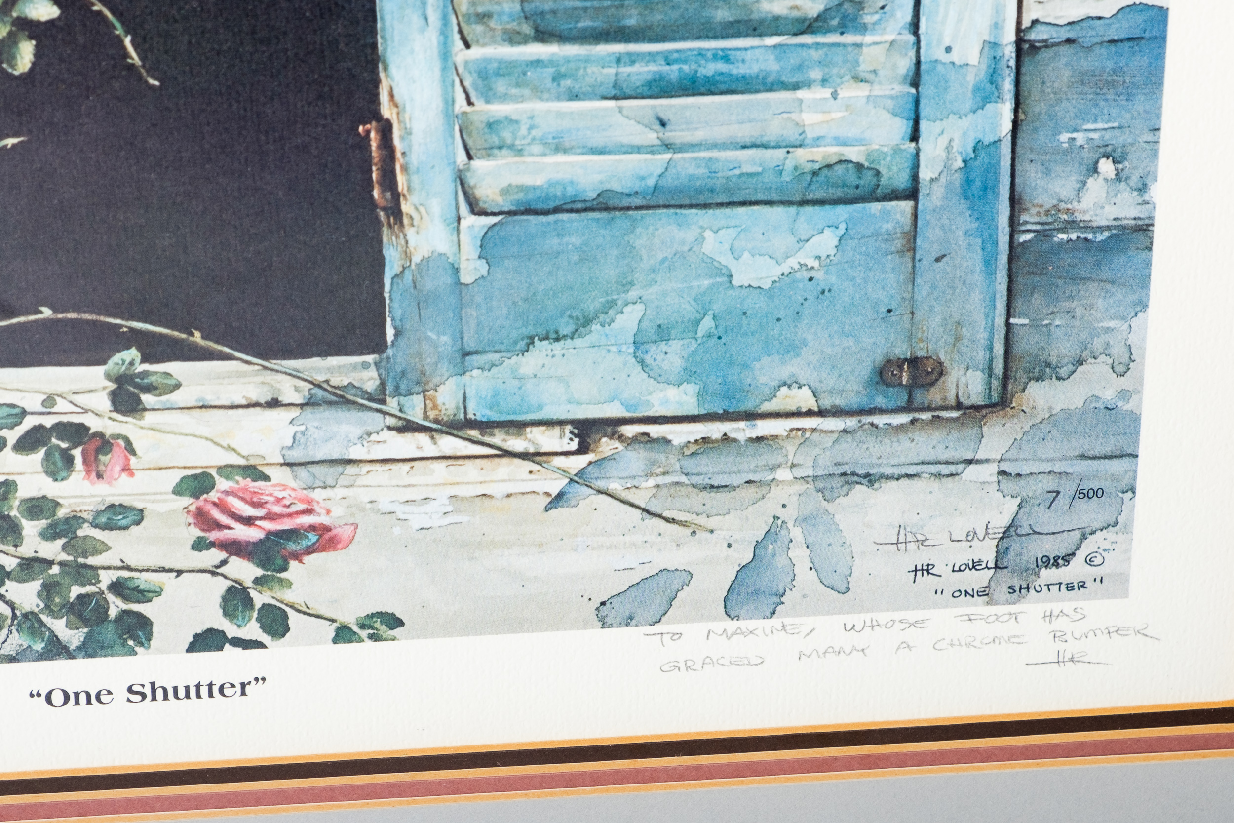 H.R. Lovell 1980s Limited Edition Offset Lithograph "One Shutter"