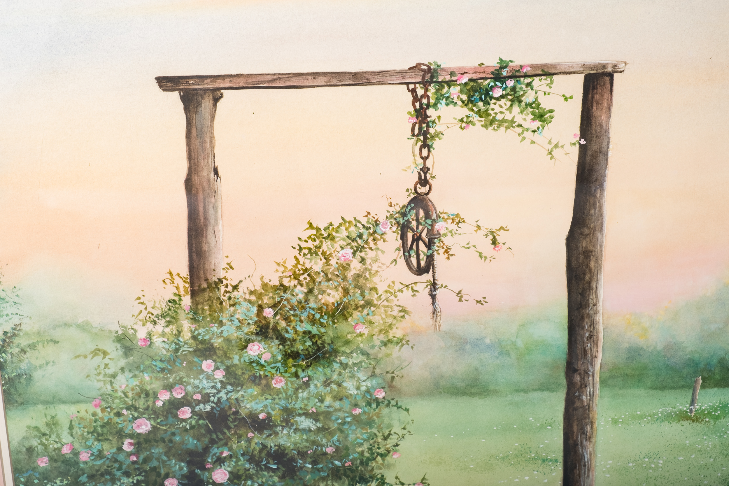 Circa 1986 Offset Lithograph After H.R. Lovell's "Wishing Well"