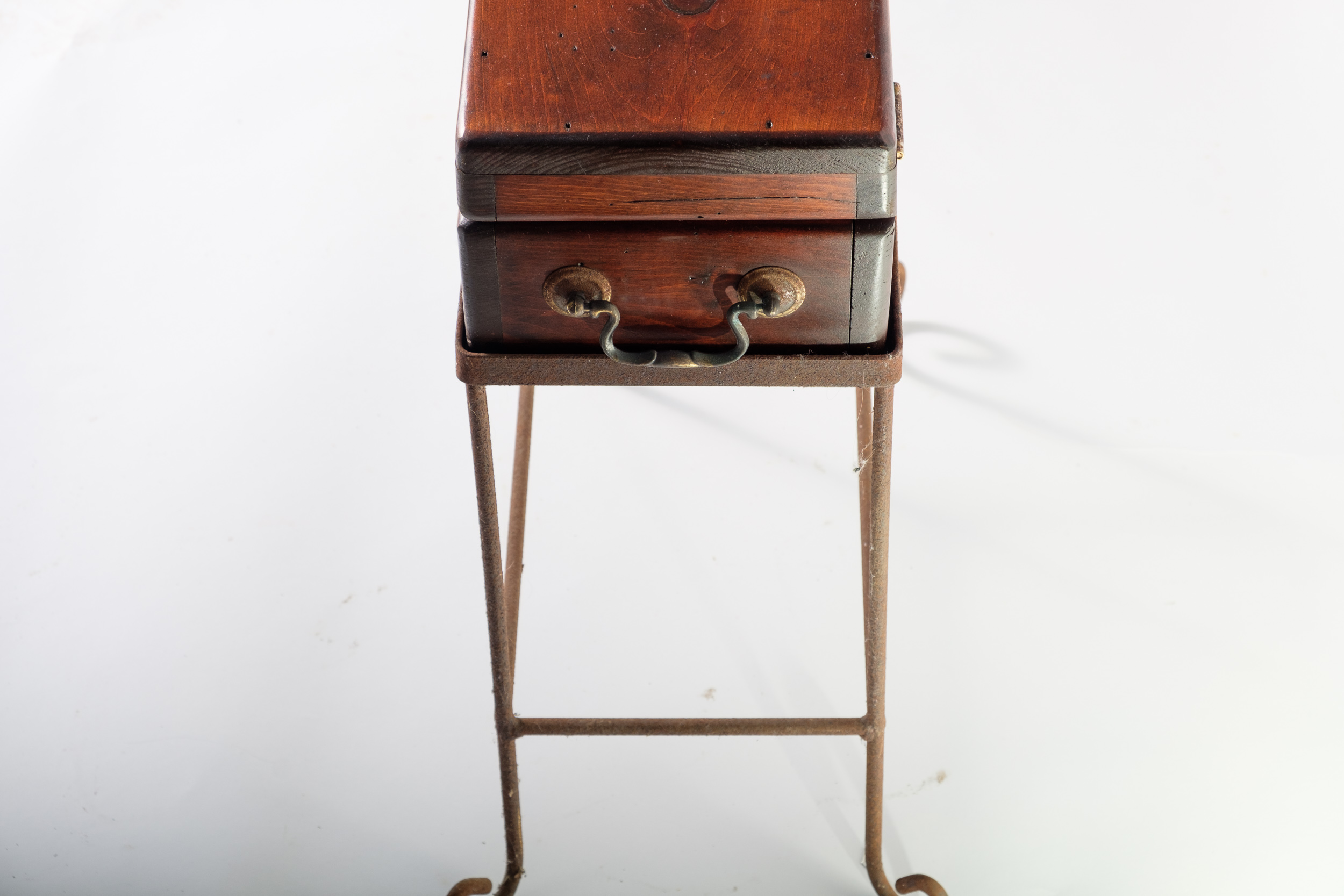 Pine Chest on a Wrought Iron Stand