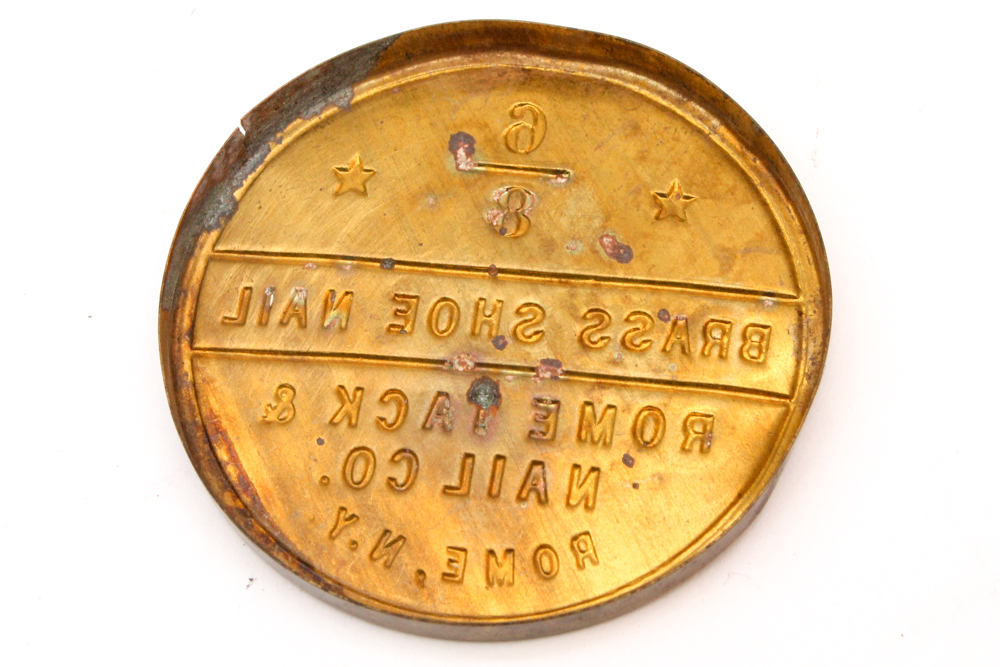 Vintage Rome Tack & Nail Co Brass Shoe Nail Kit and Container