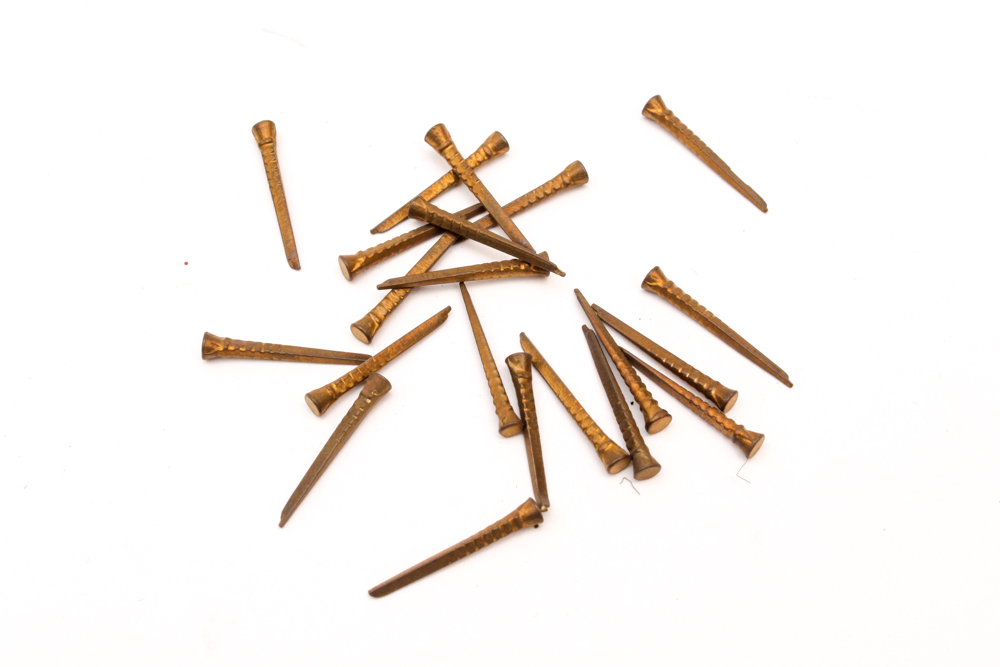 Vintage Rome Tack & Nail Co Brass Shoe Nail Kit and Container