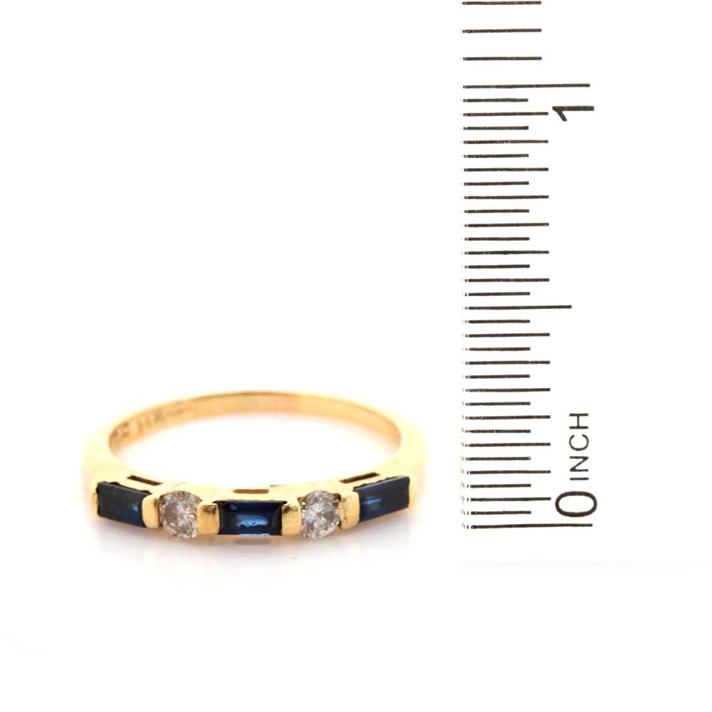 Criterion Jewelry Casting 14K Yellow Gold Sapphire and Diamond Ring