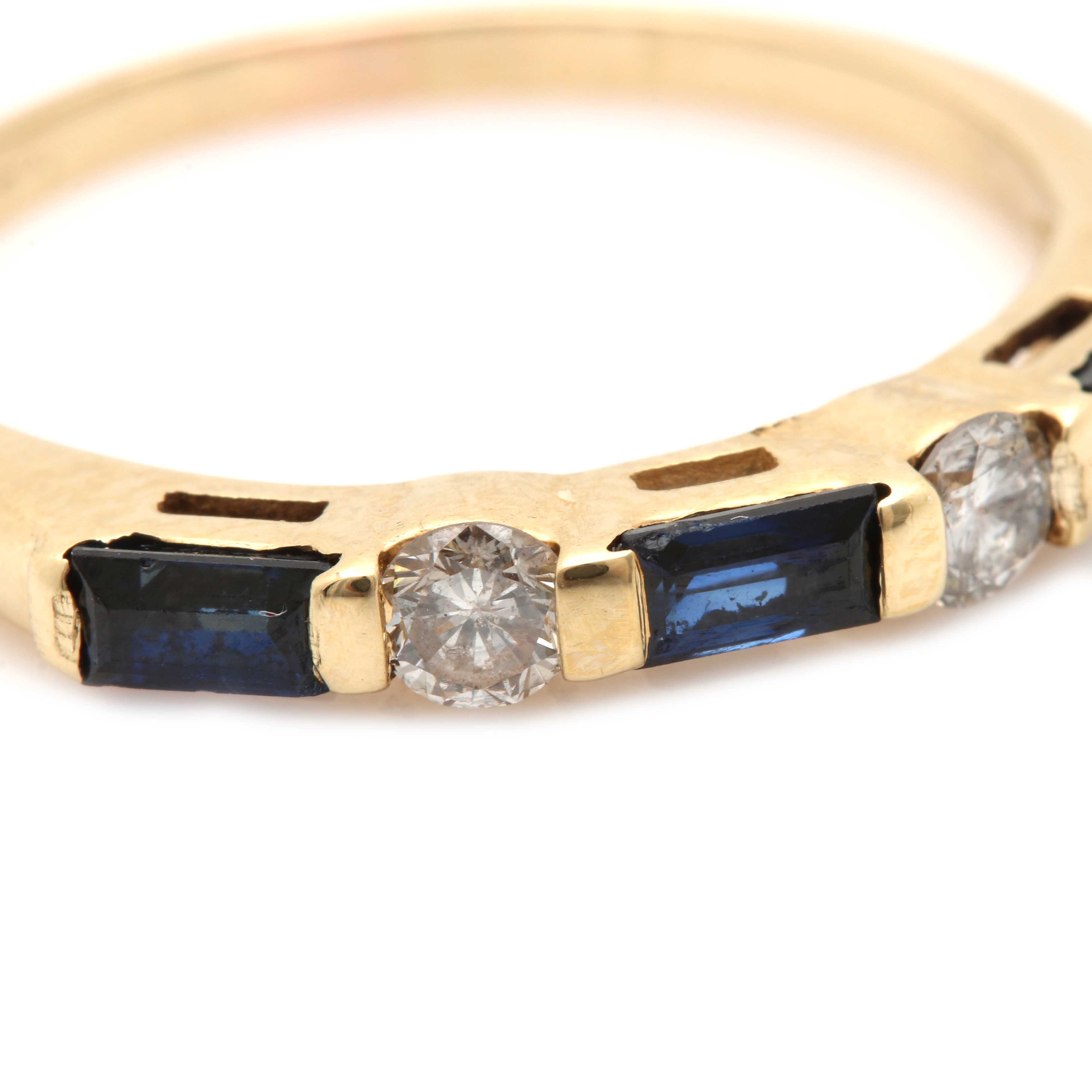 Criterion Jewelry Casting 14K Yellow Gold Sapphire and Diamond Ring