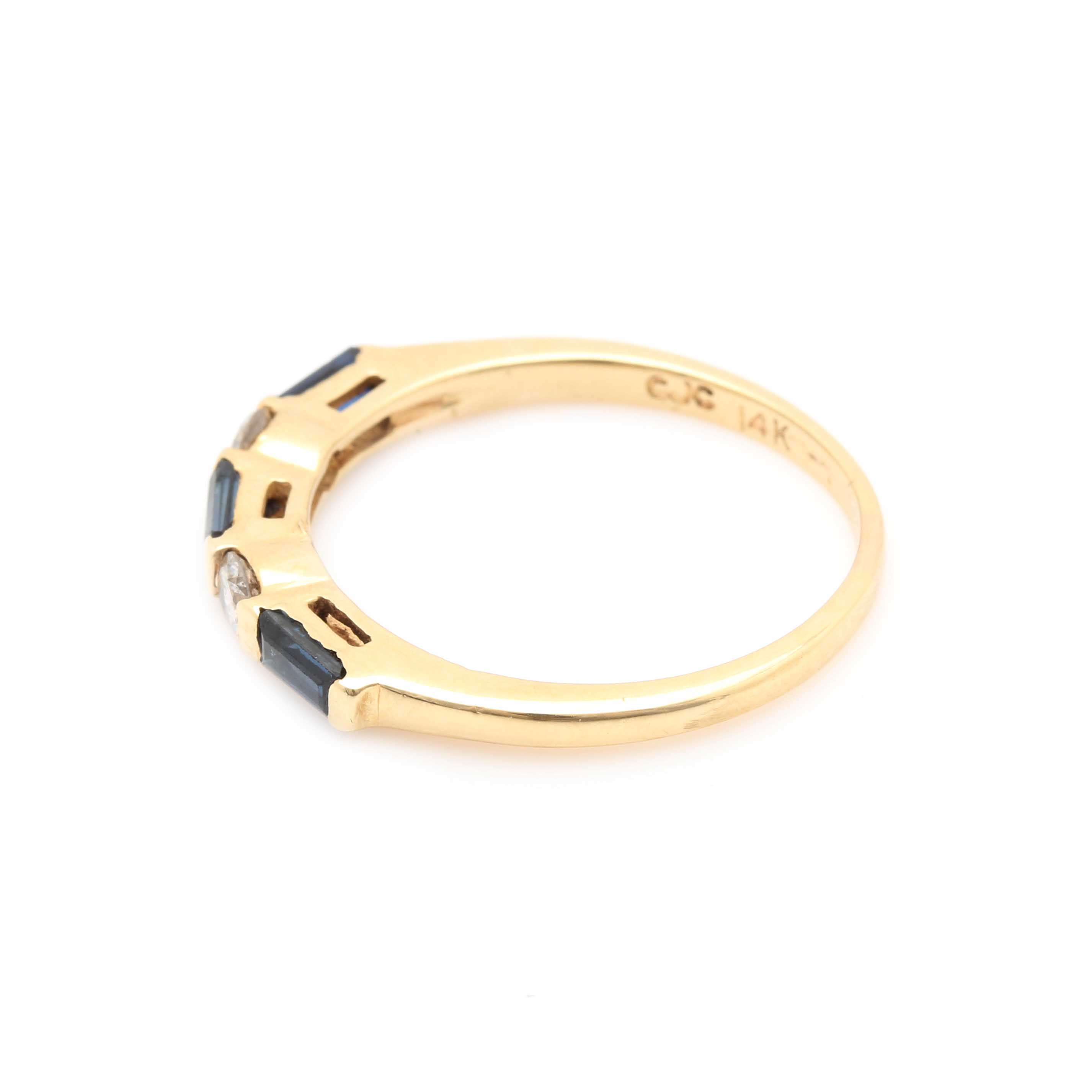Criterion Jewelry Casting 14K Yellow Gold Sapphire and Diamond Ring