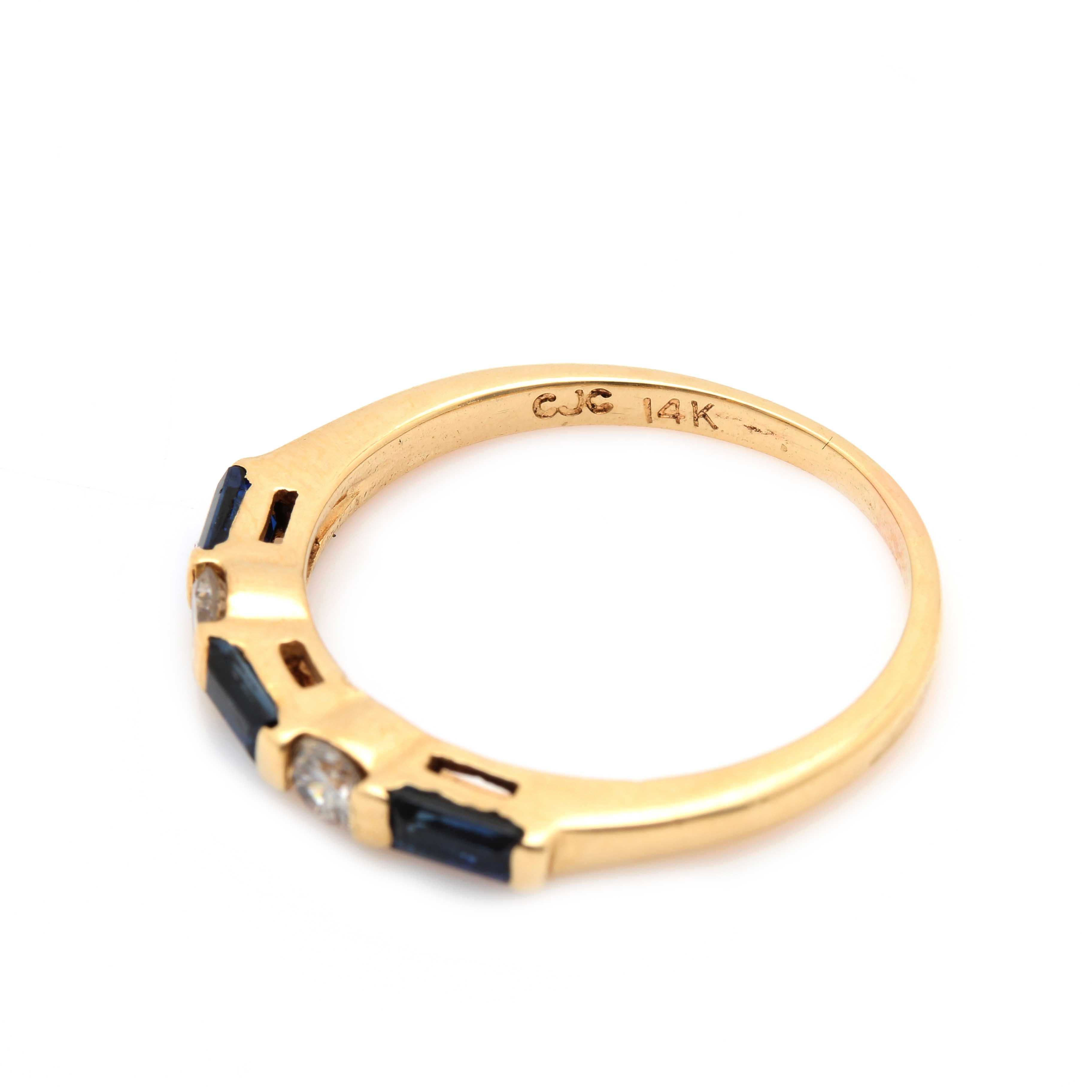 Criterion Jewelry Casting 14K Yellow Gold Sapphire and Diamond Ring