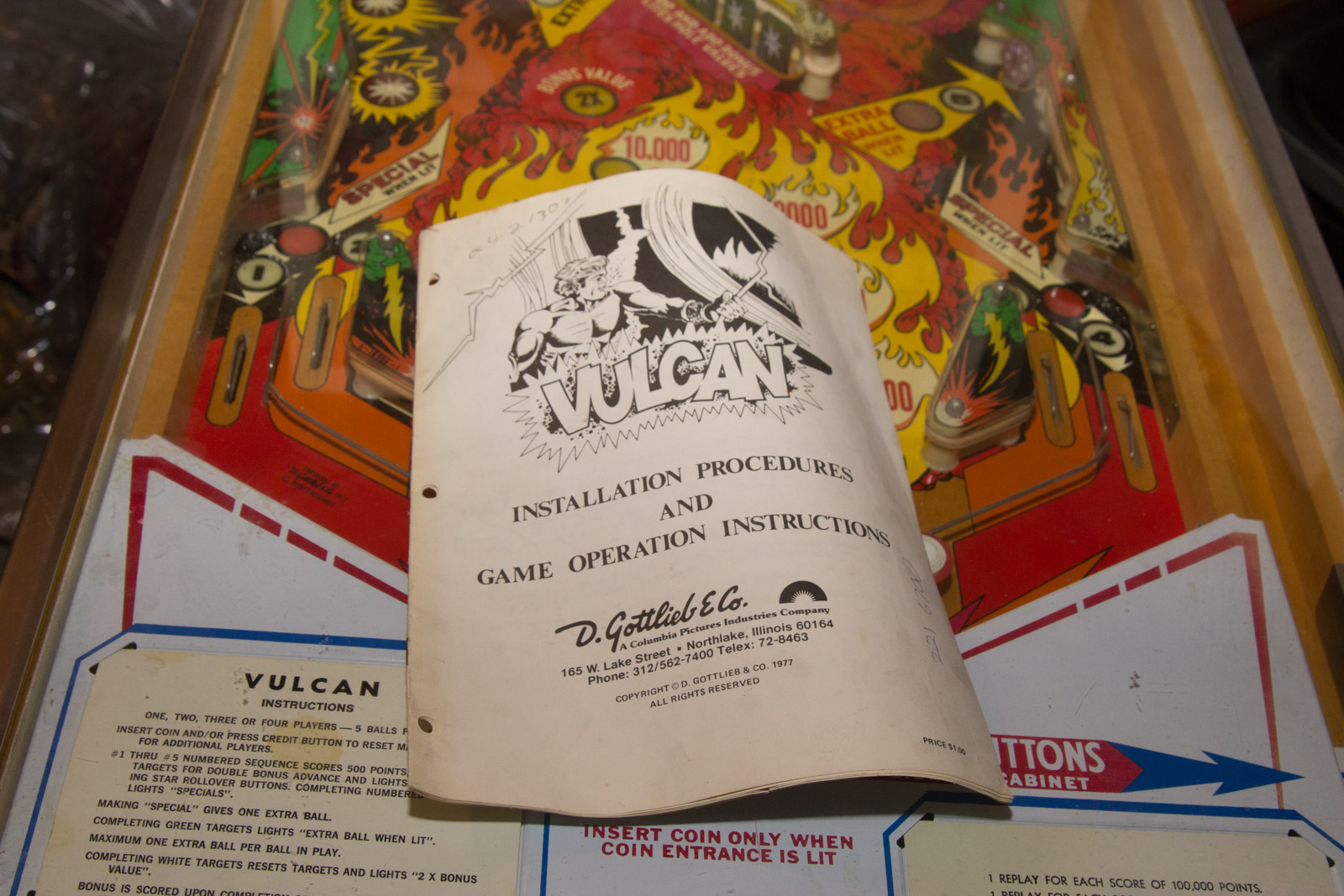 1977 Vulcan Pinball Machine