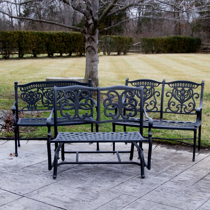 Hanamint Cast Aluminum Benches and Glider