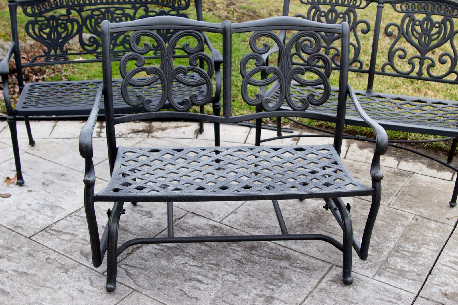 Hanamint Cast Aluminum Benches and Glider
