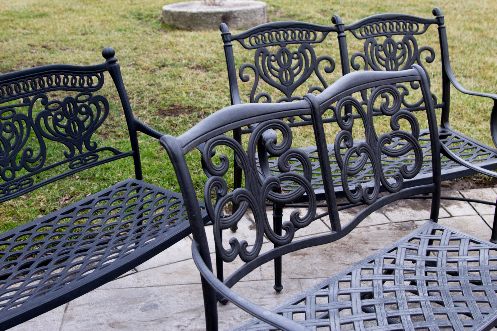 Hanamint Cast Aluminum Benches and Glider
