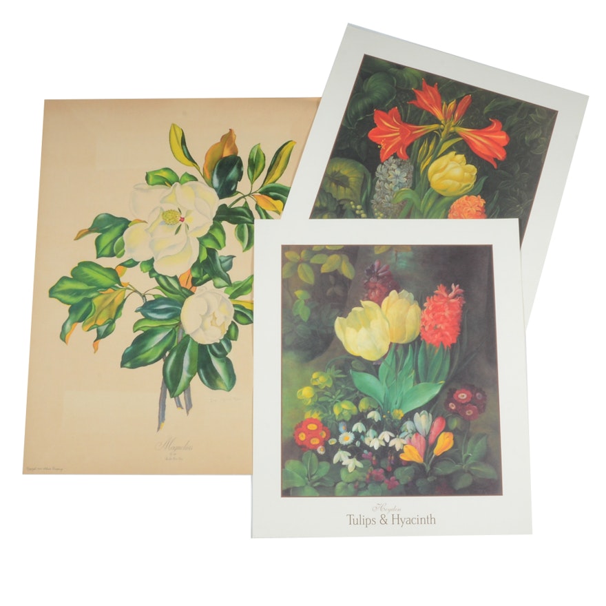Three Botanical Offset Lithograph Prints