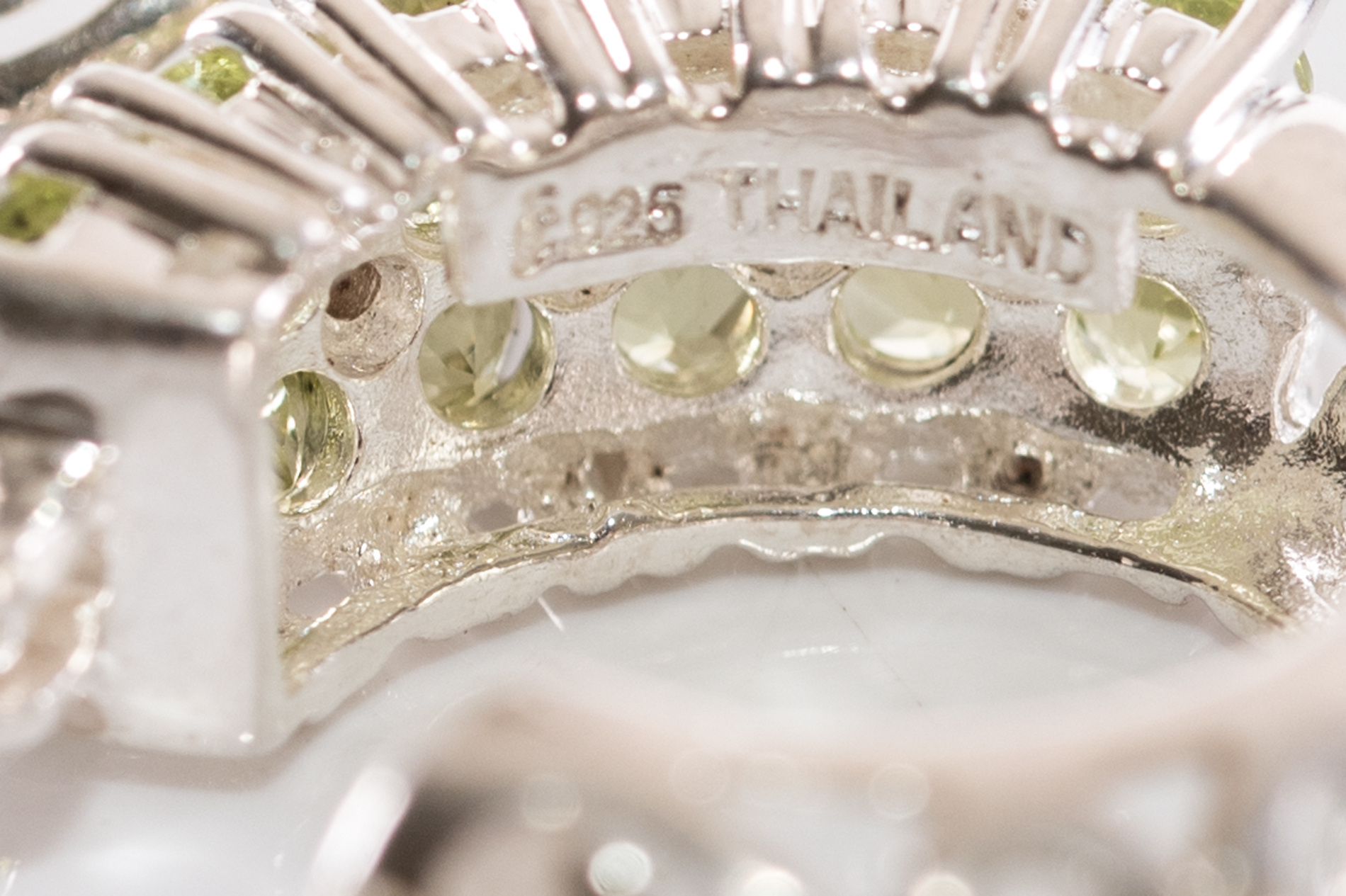 Sterling Silver Peridot and White Topaz Hoop Earrings