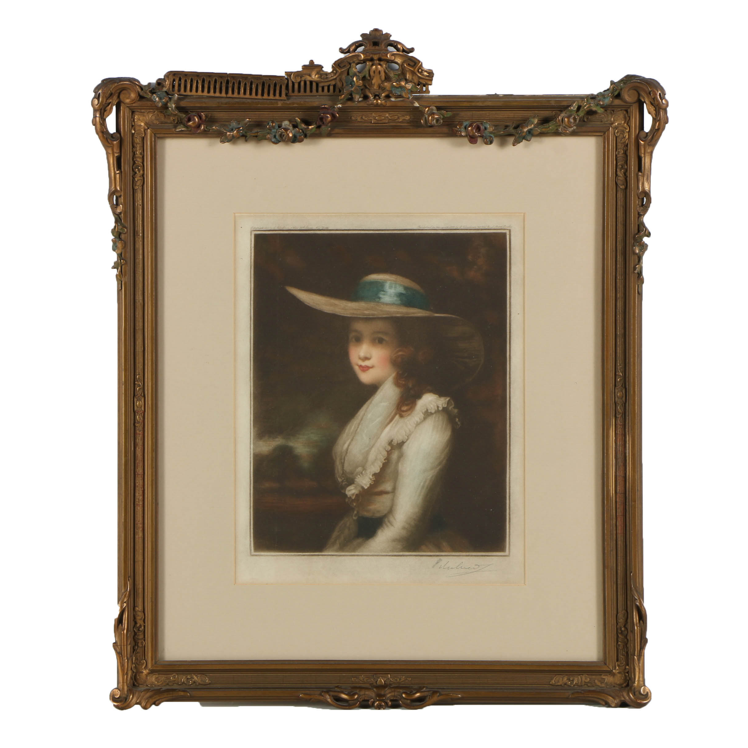 E.E. Milner Mezzotint After Joshua Reynold's "Counted Spencer"