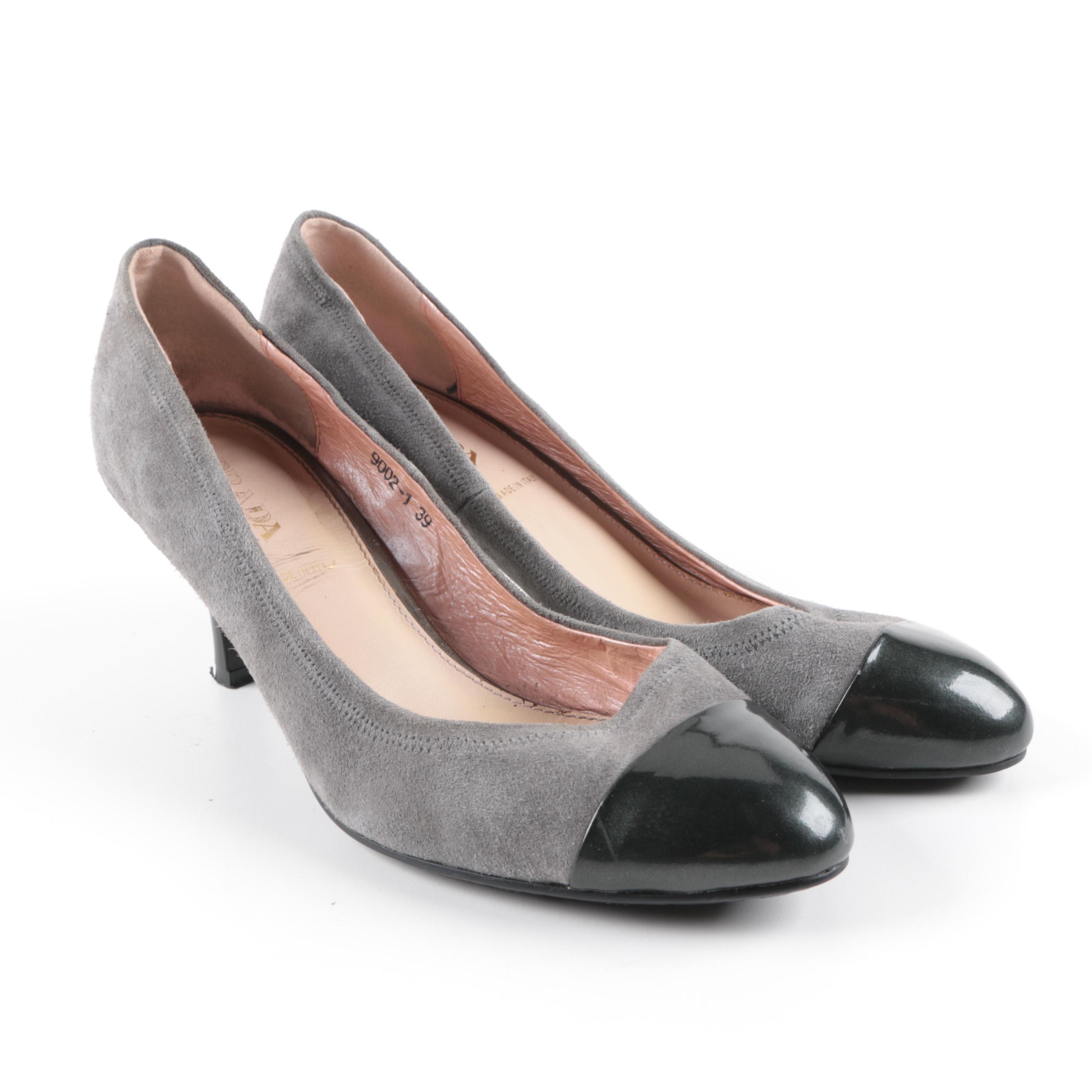 Prada Grey Suede Pumps