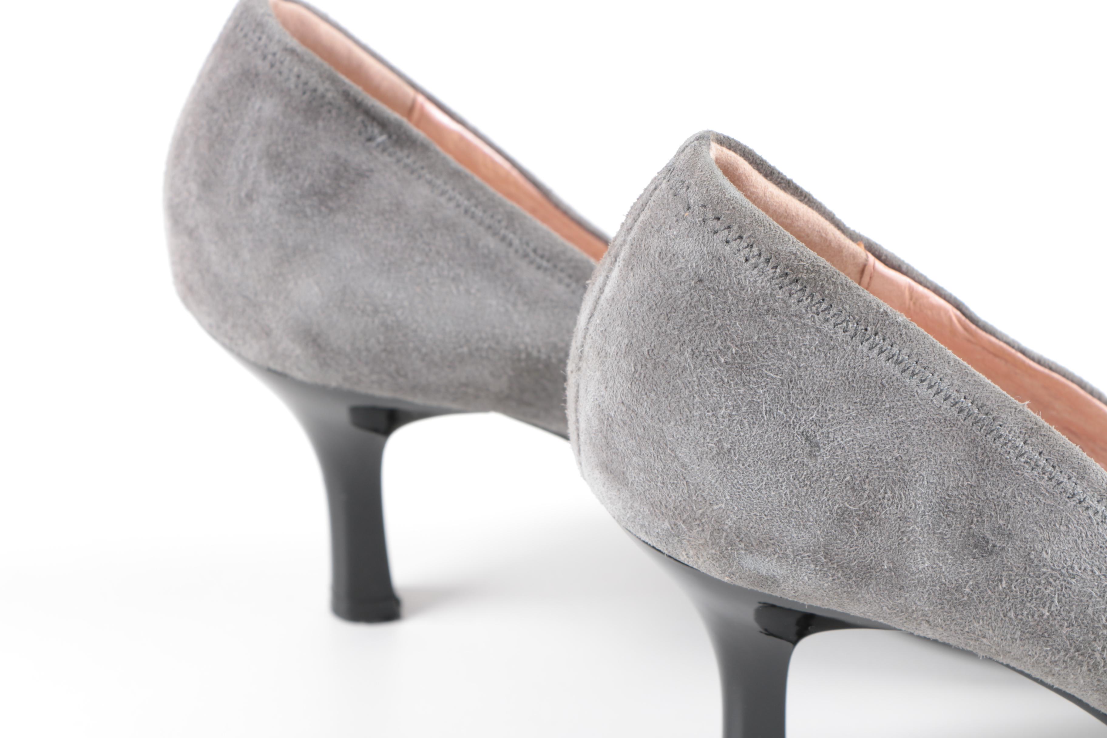 Prada Grey Suede Pumps