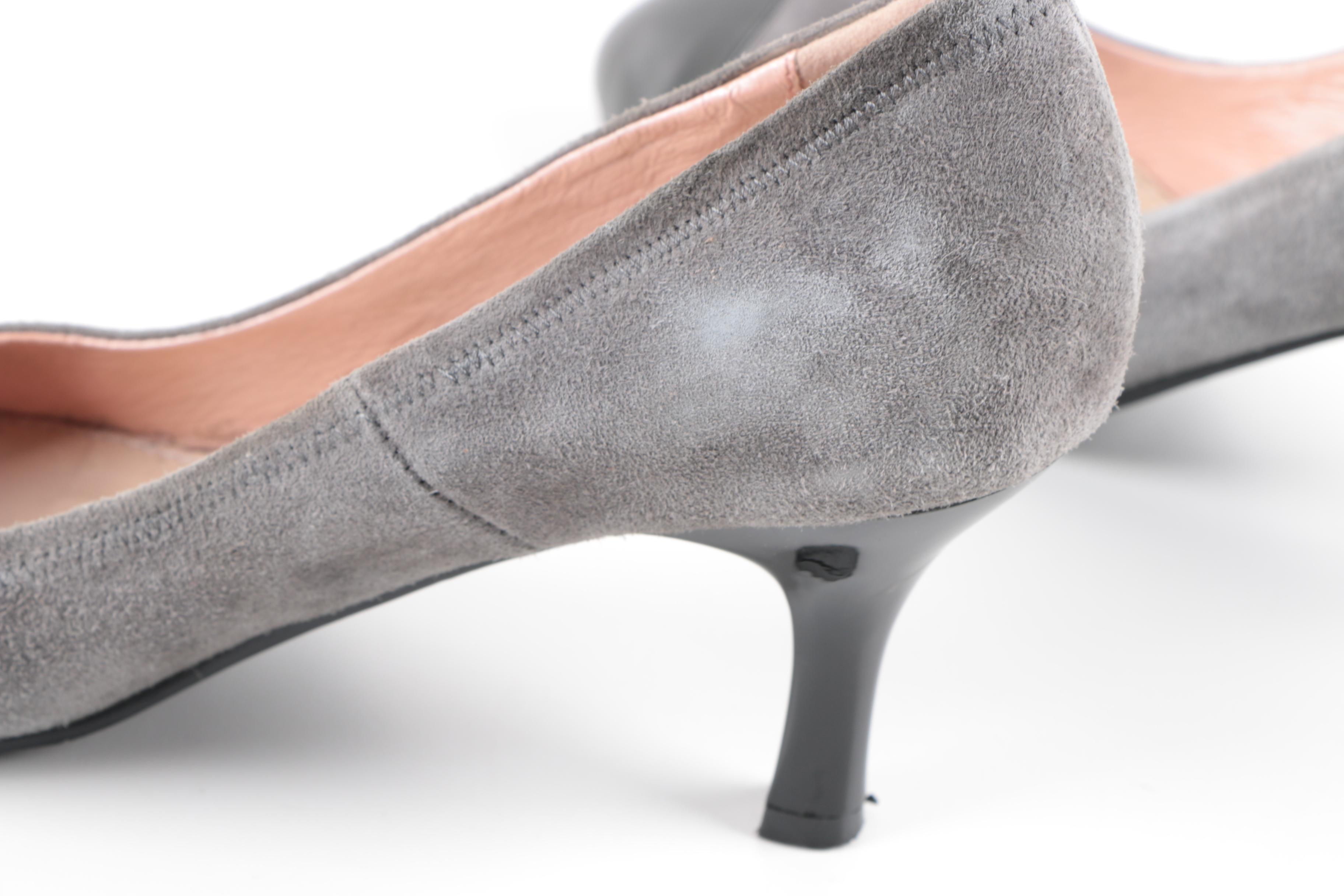 Prada Grey Suede Pumps