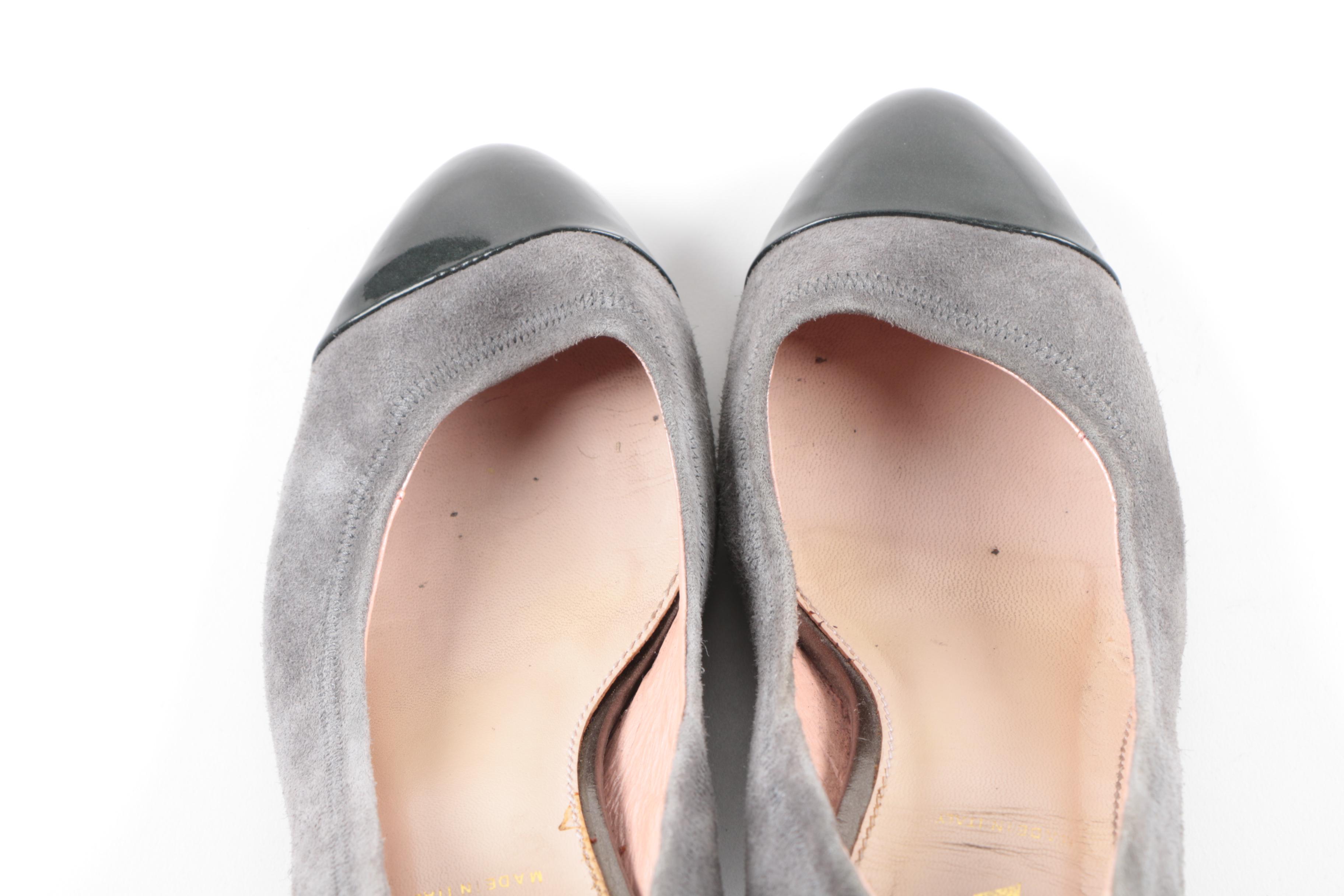 Prada Grey Suede Pumps