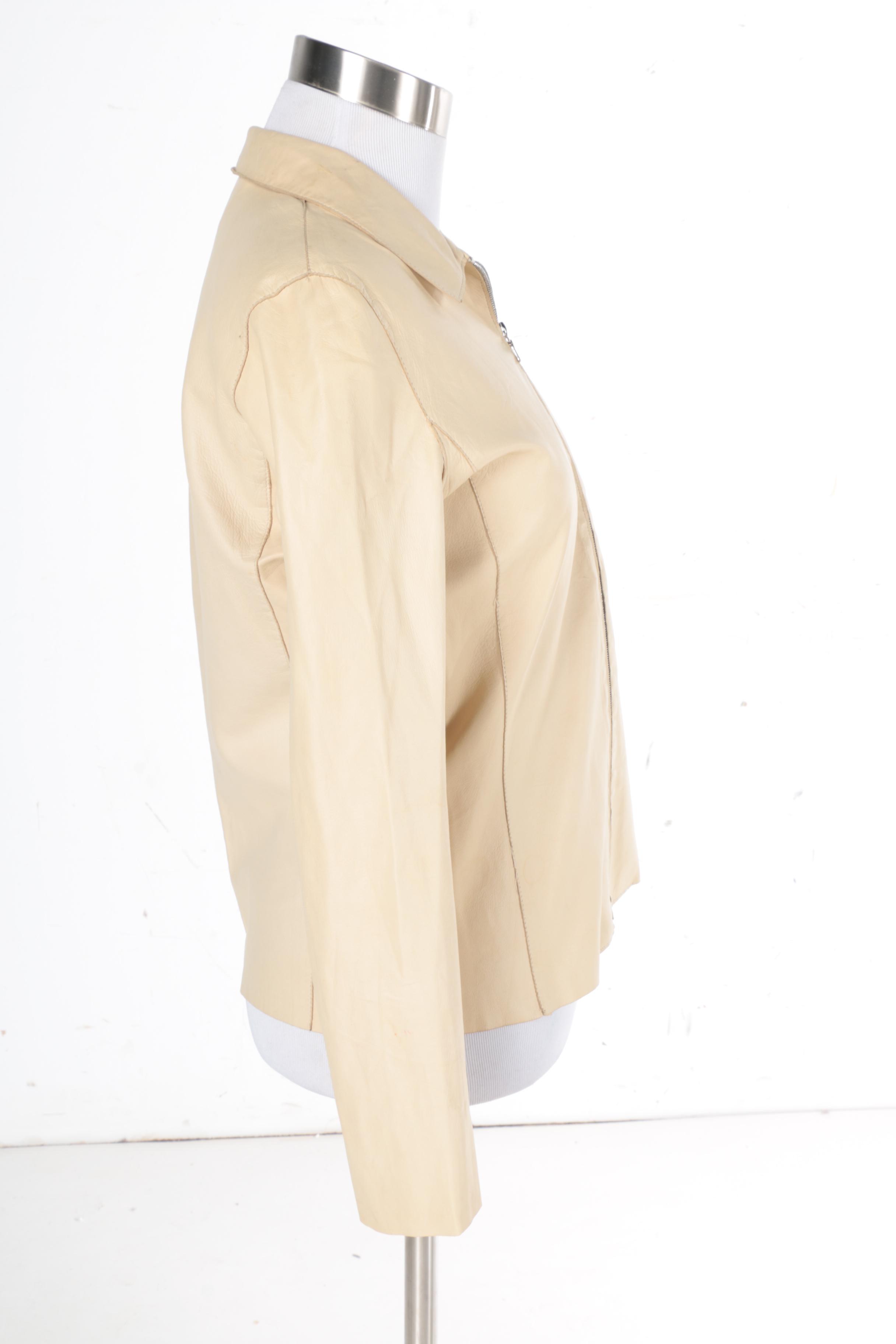 Women's Prada Beige Leather Jacket