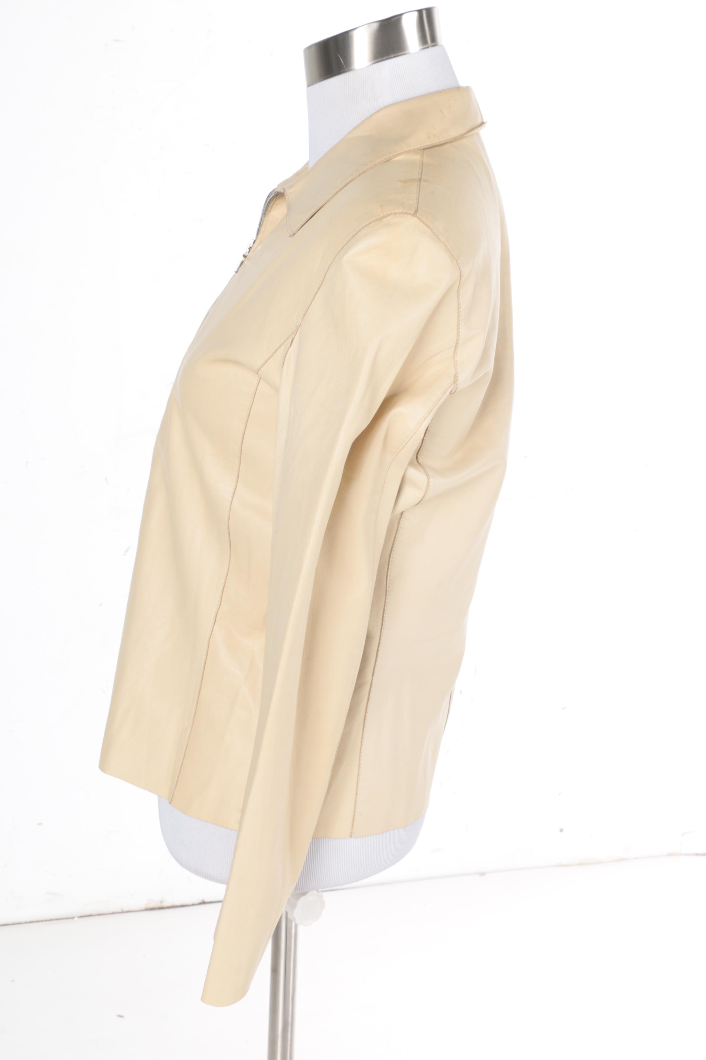 Women's Prada Beige Leather Jacket