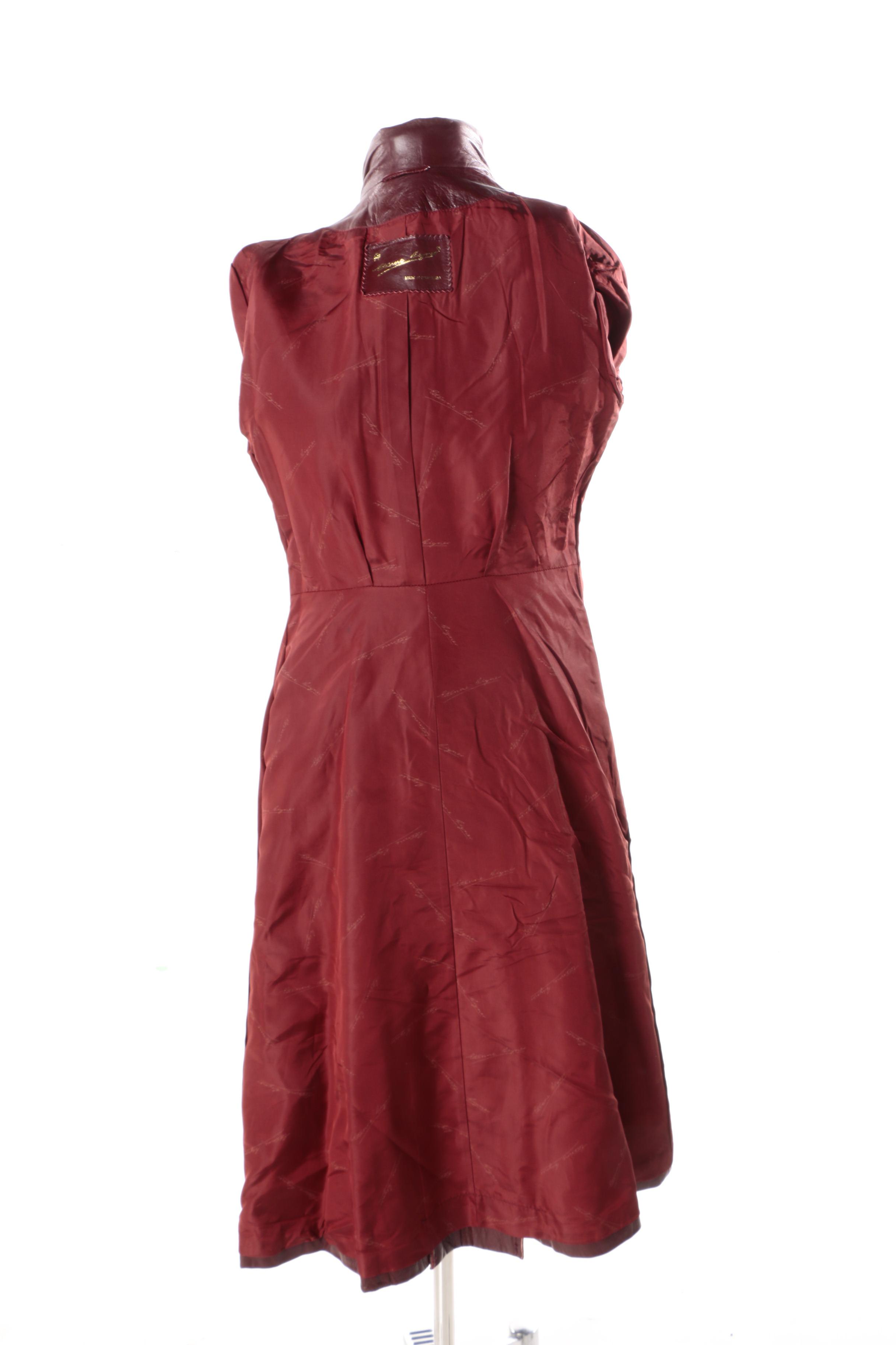 Vintage Etienne Aigner Burgundy Leather Trench Coat