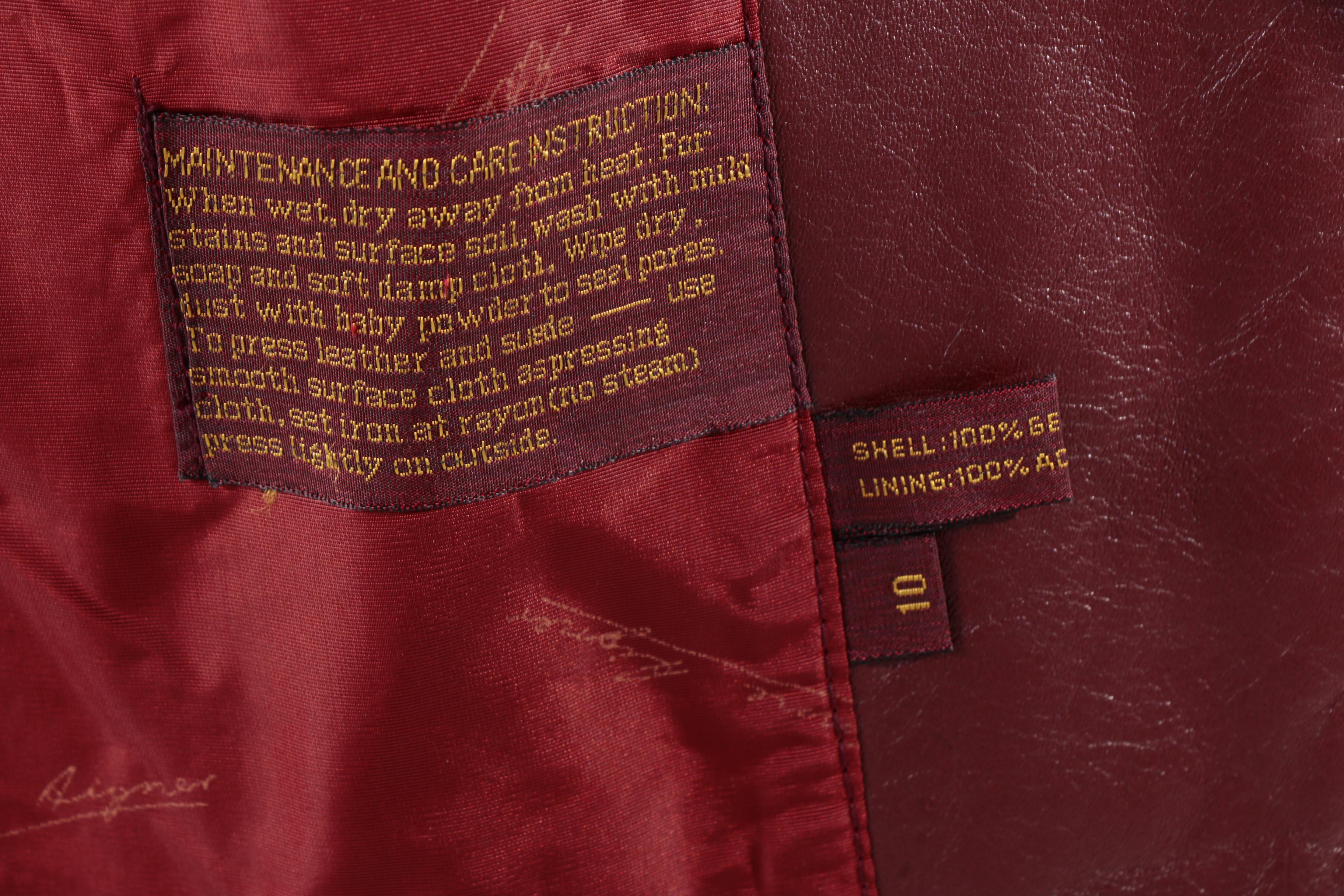 Vintage Etienne Aigner Burgundy Leather Trench Coat