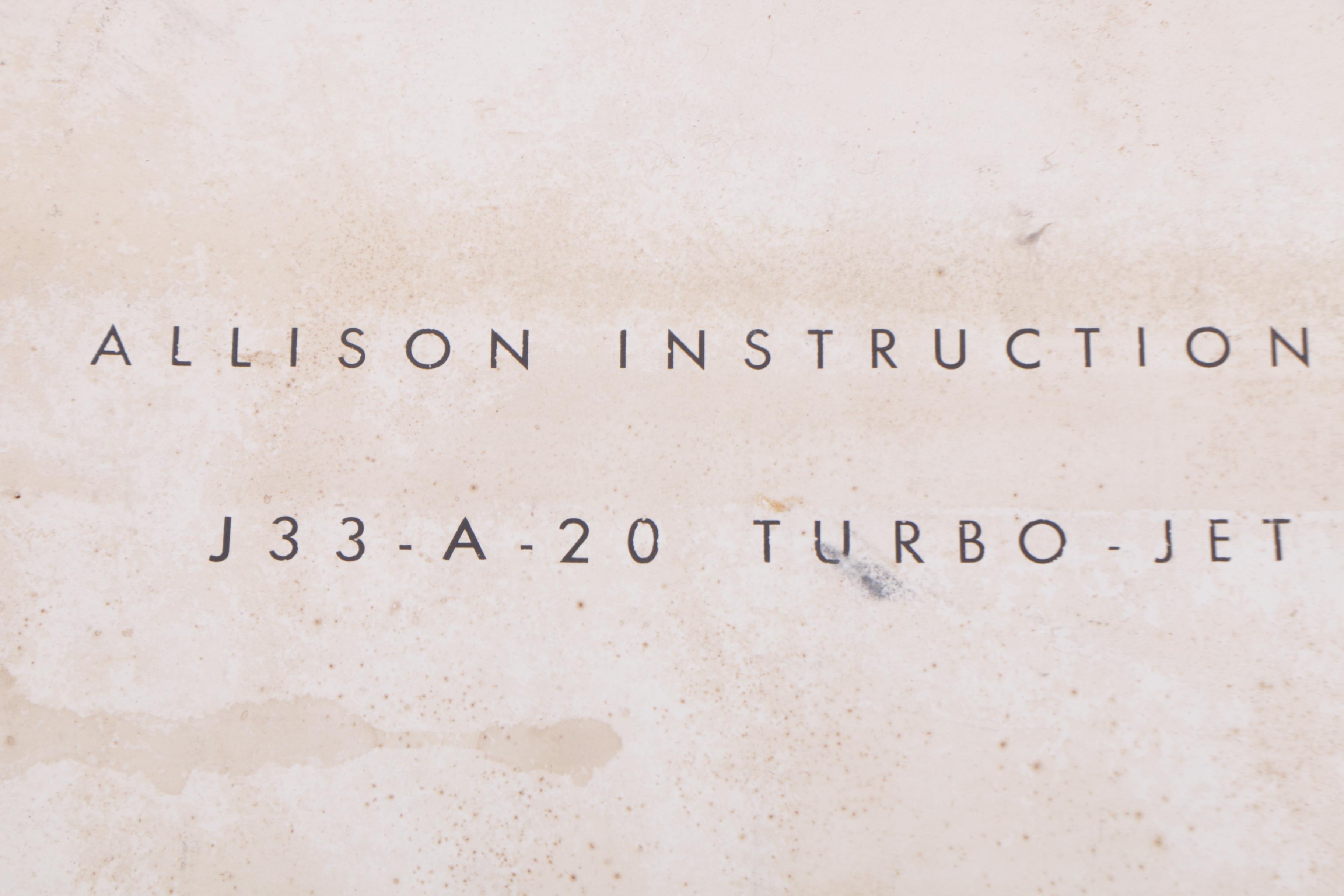 Circa 1950 General Motors Allison Turbo Jet Engines Instructional Charts