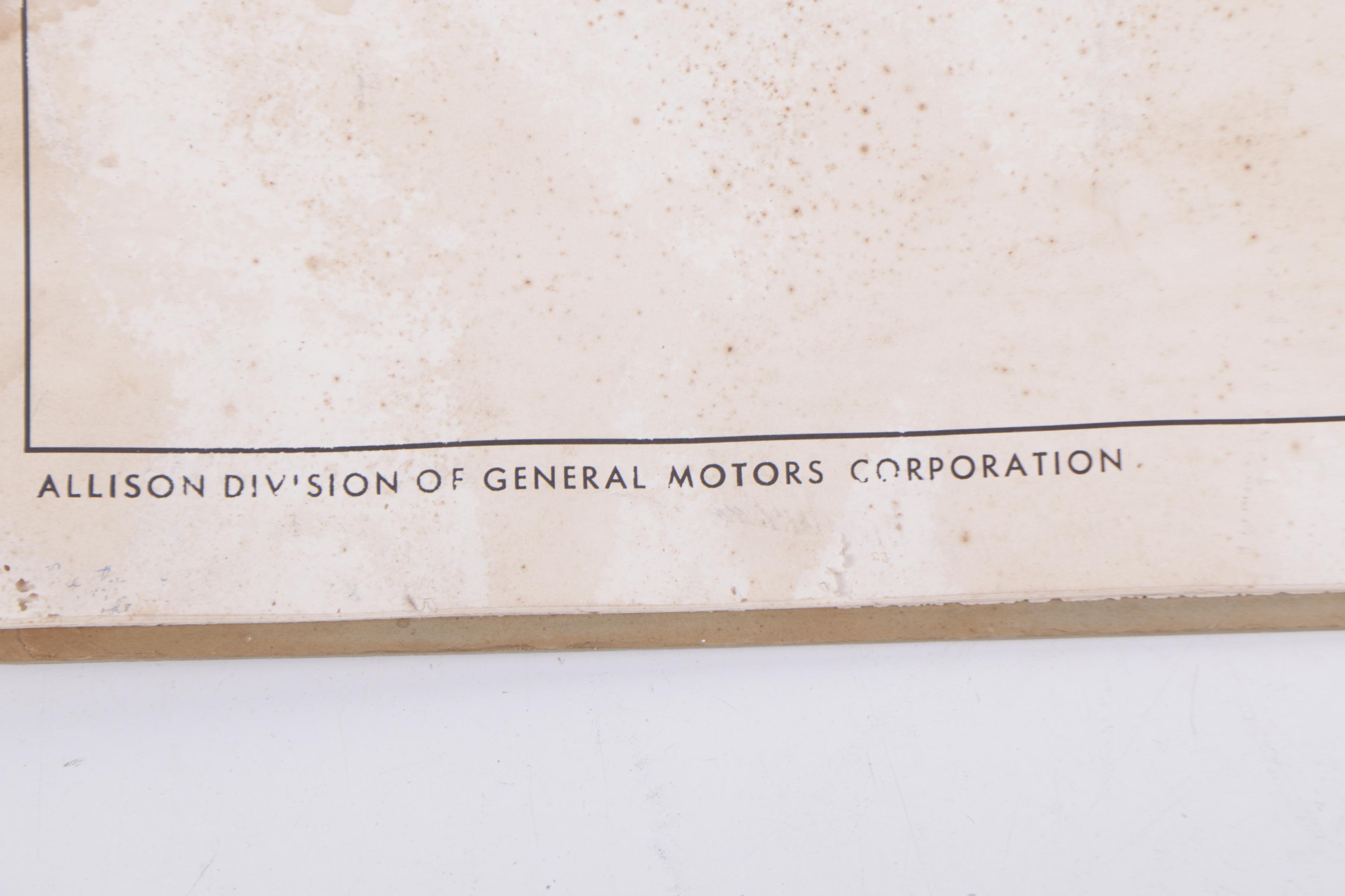 Circa 1950 General Motors Allison Turbo Jet Engines Instructional Charts