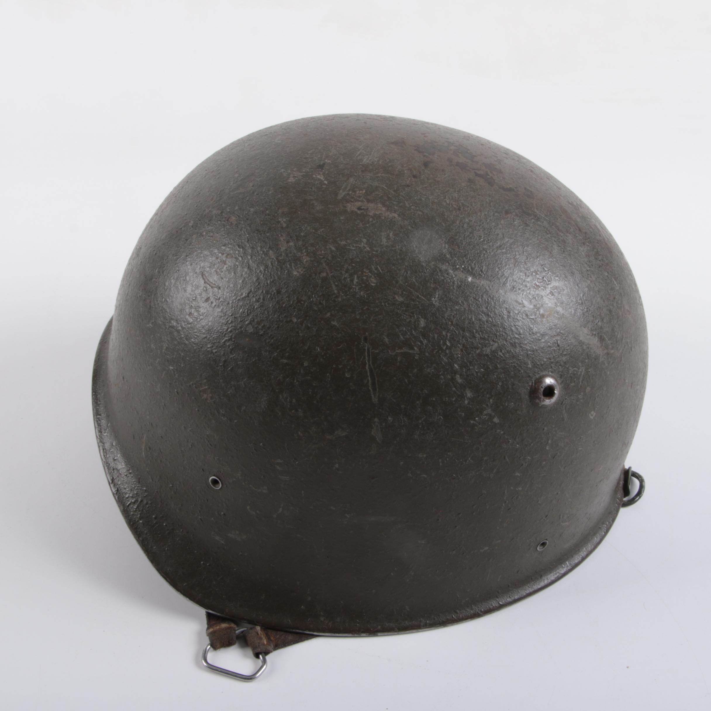 Postwar Soviet Union Style Steel Helmet with Leather Lining