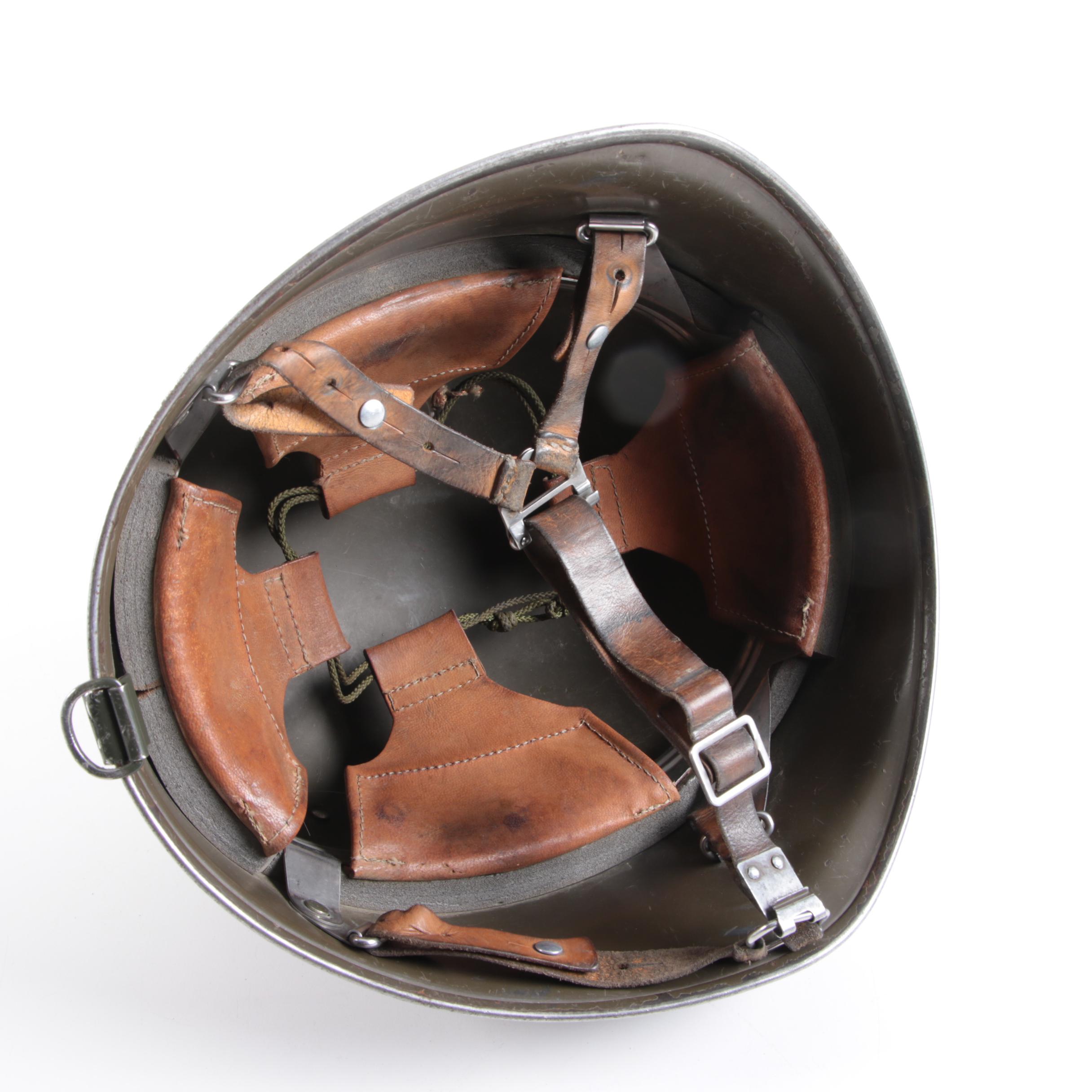 Postwar Soviet Union Style Steel Helmet with Leather Lining