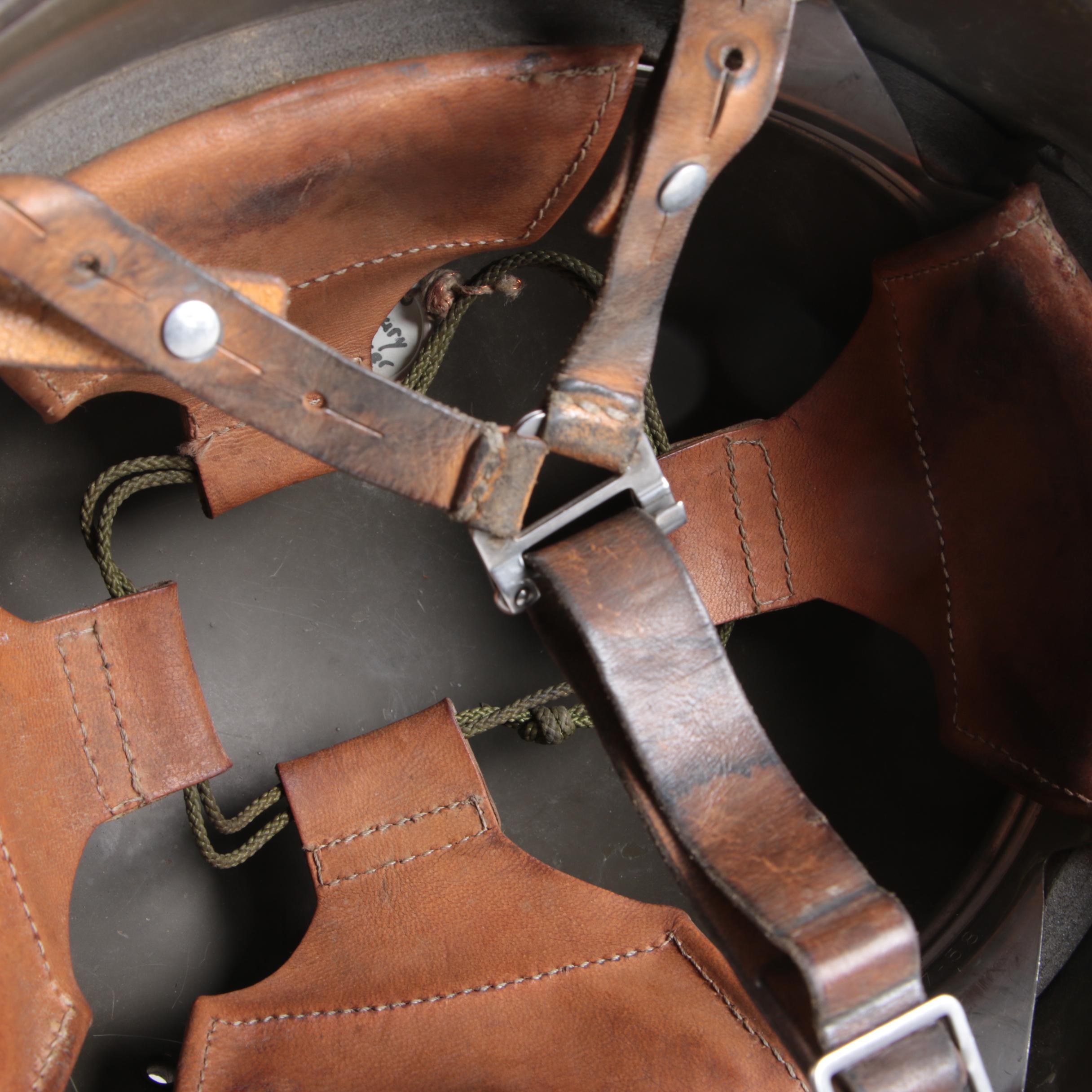 Postwar Soviet Union Style Steel Helmet with Leather Lining