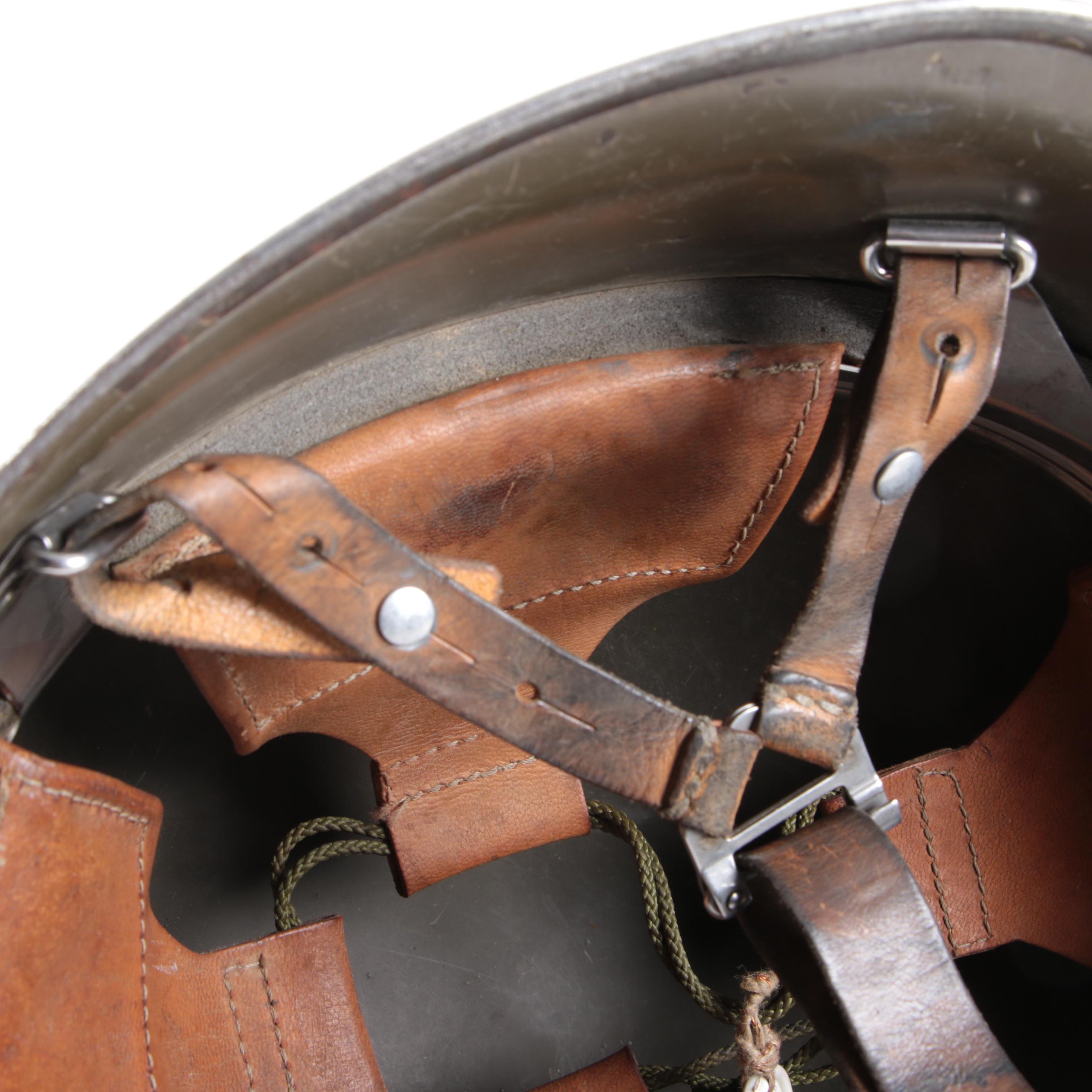 Postwar Soviet Union Style Steel Helmet with Leather Lining