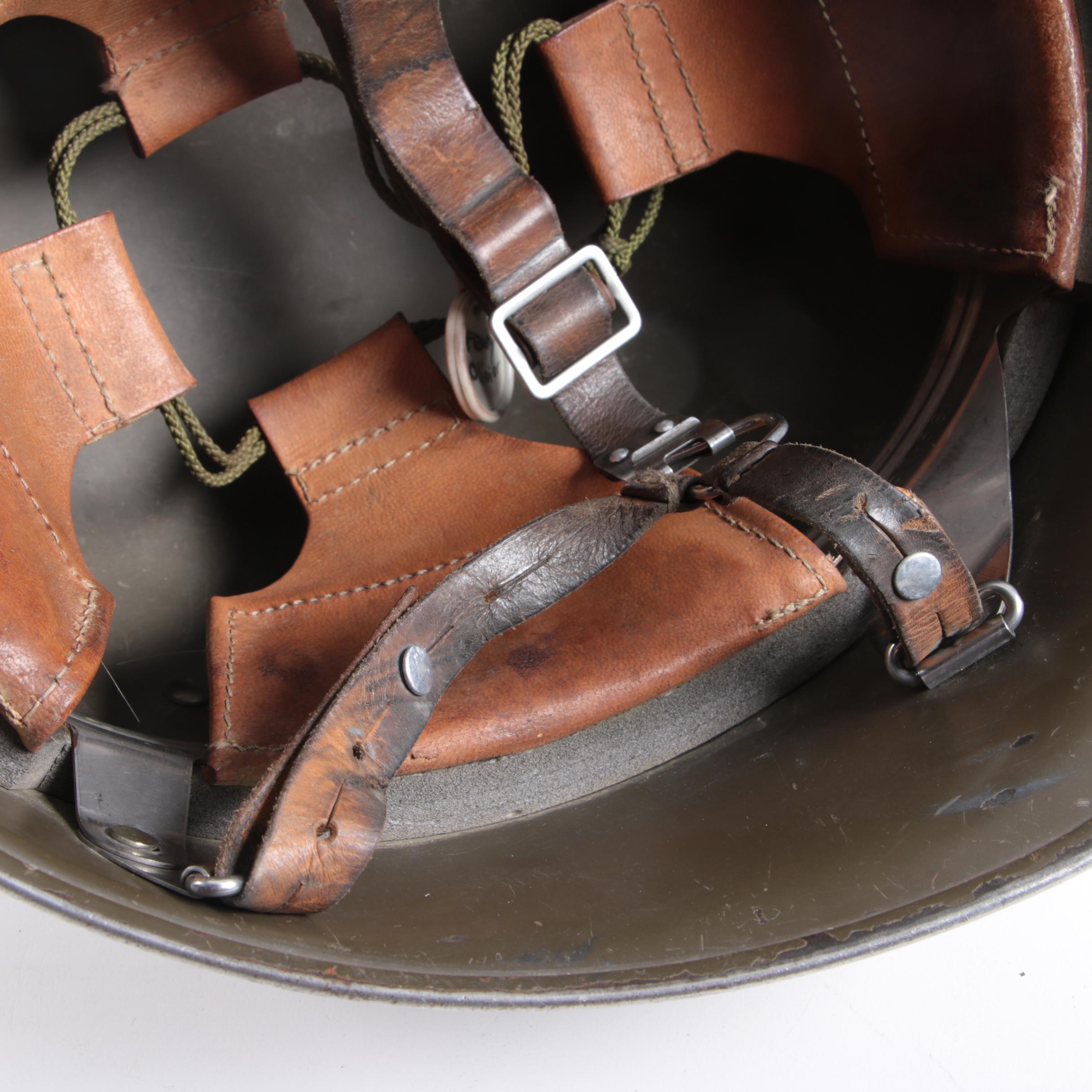 Postwar Soviet Union Style Steel Helmet with Leather Lining