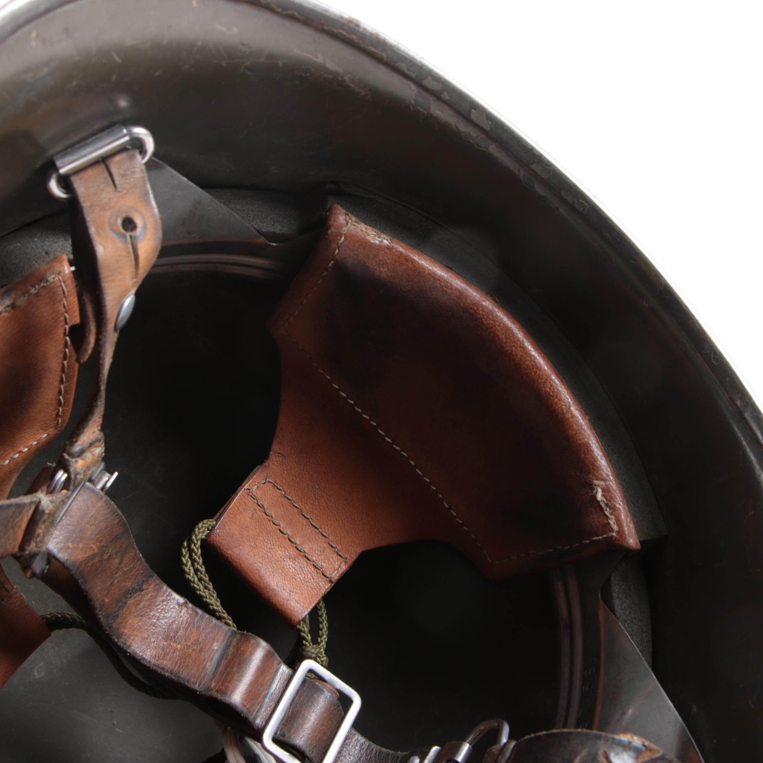 Postwar Soviet Union Style Steel Helmet with Leather Lining