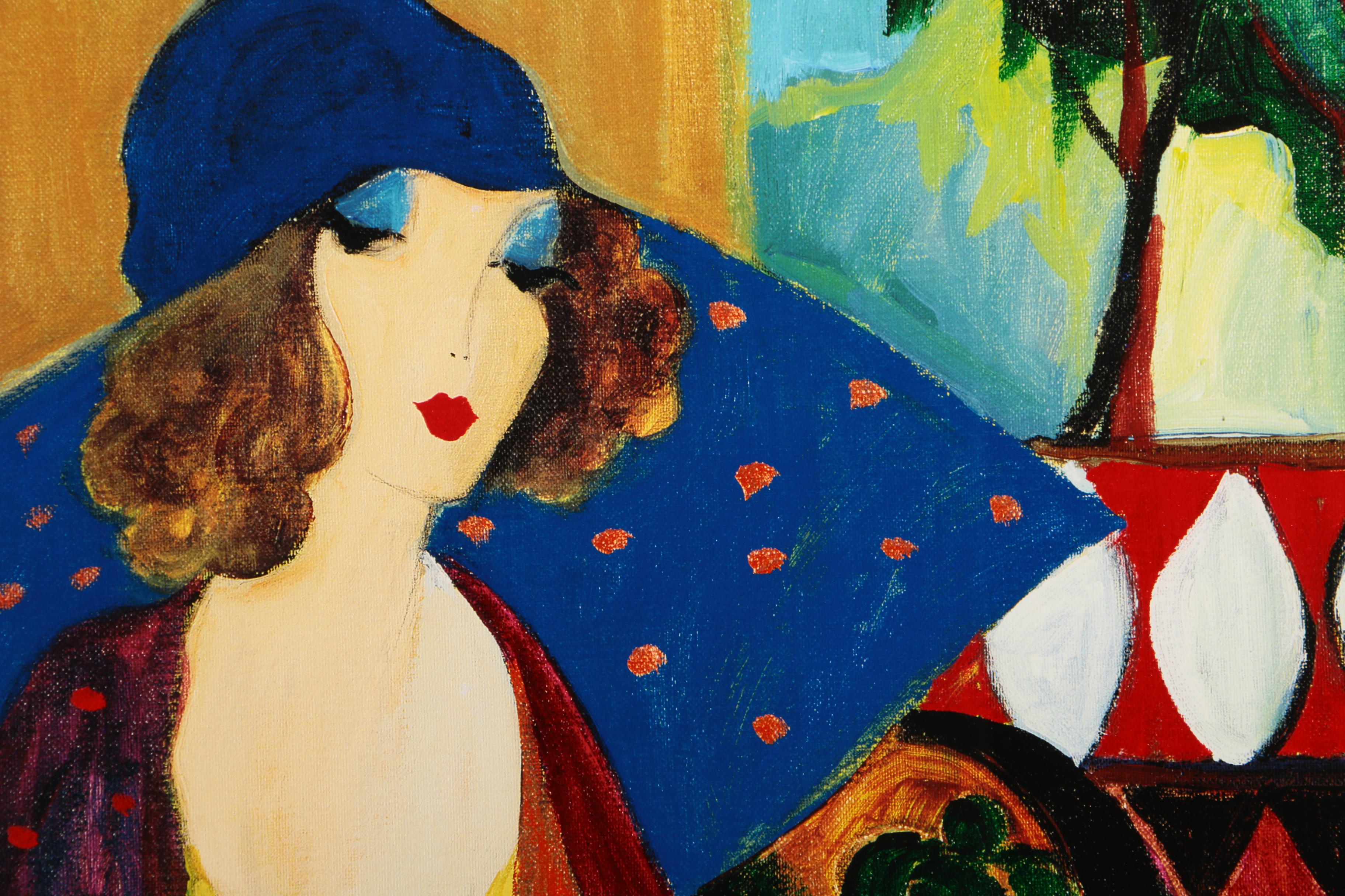 Seriolithograph After Itzchak Tarkay "Indigo Chapeau"