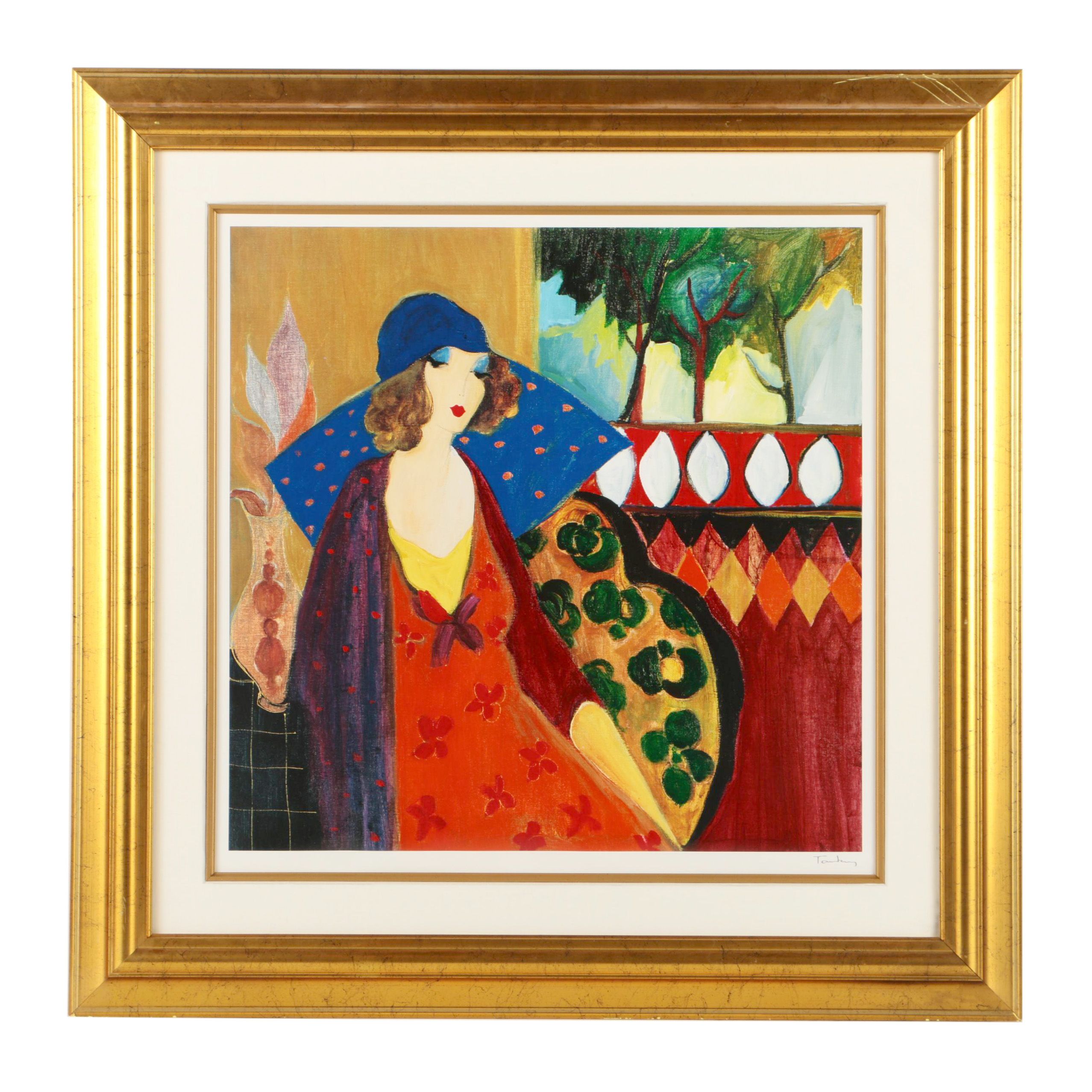 Seriolithograph After Itzchak Tarkay "Indigo Chapeau"