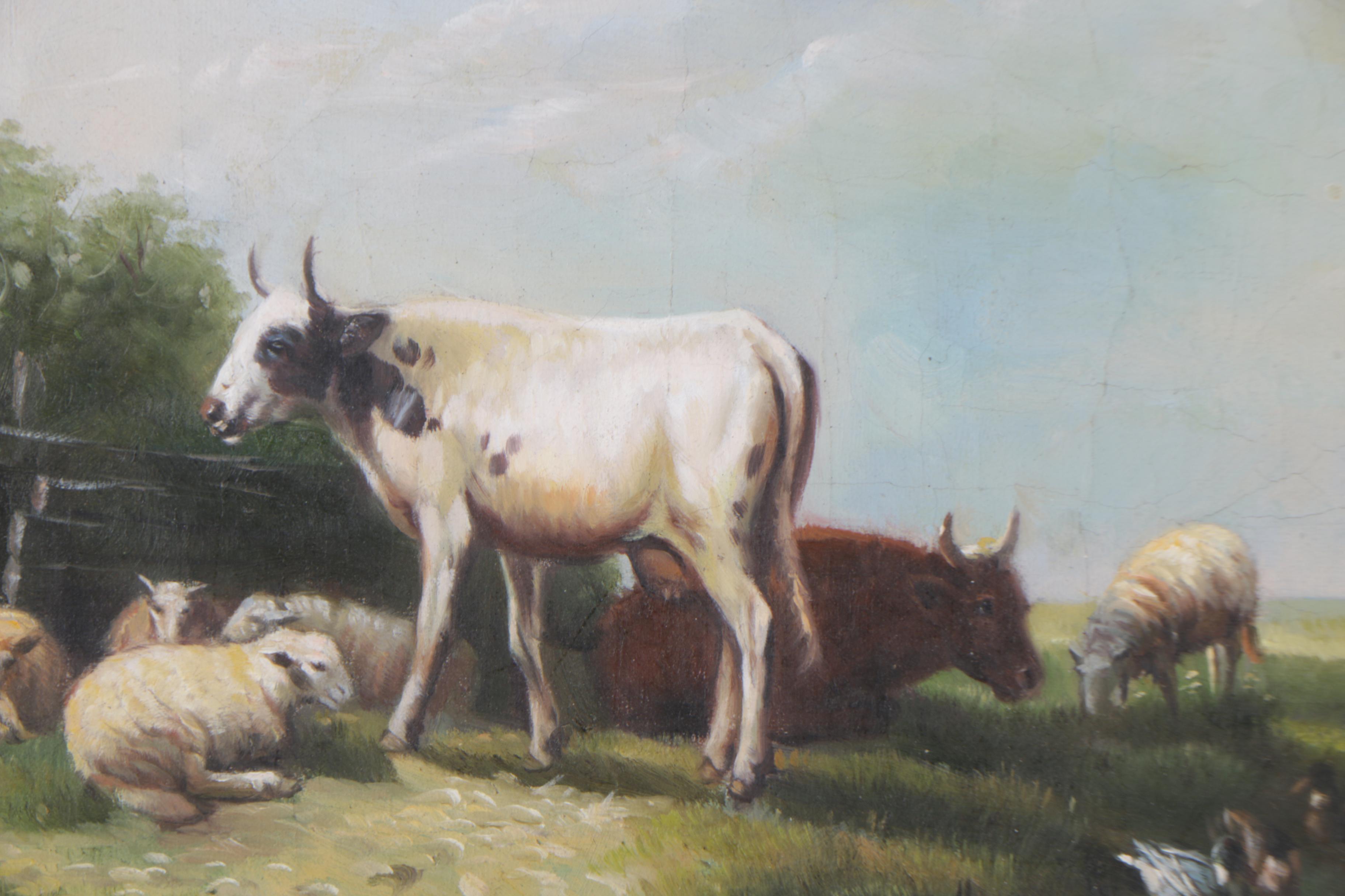 Oil Painting on Canvas of Cows
