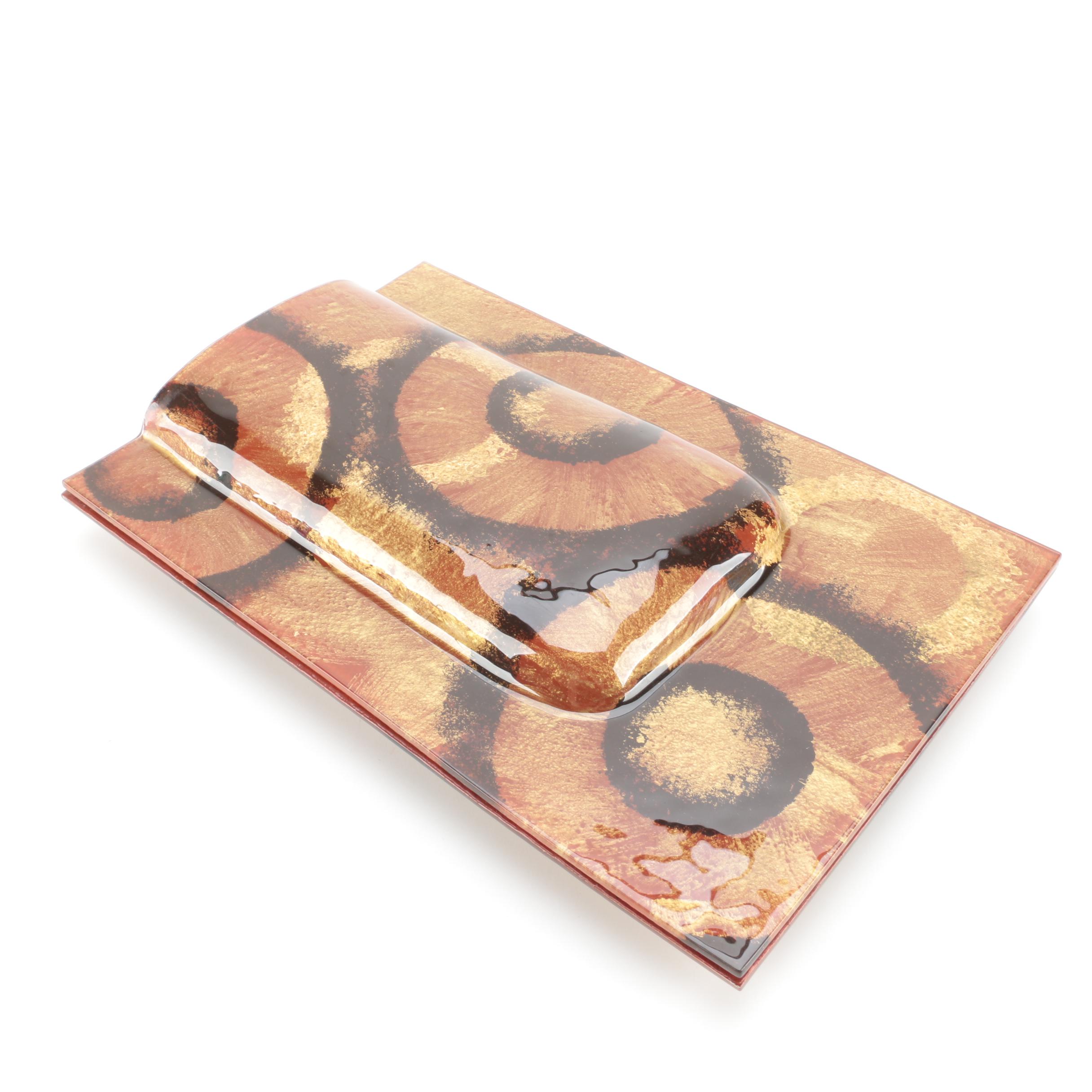 Contemporary Vase with Metal Stand