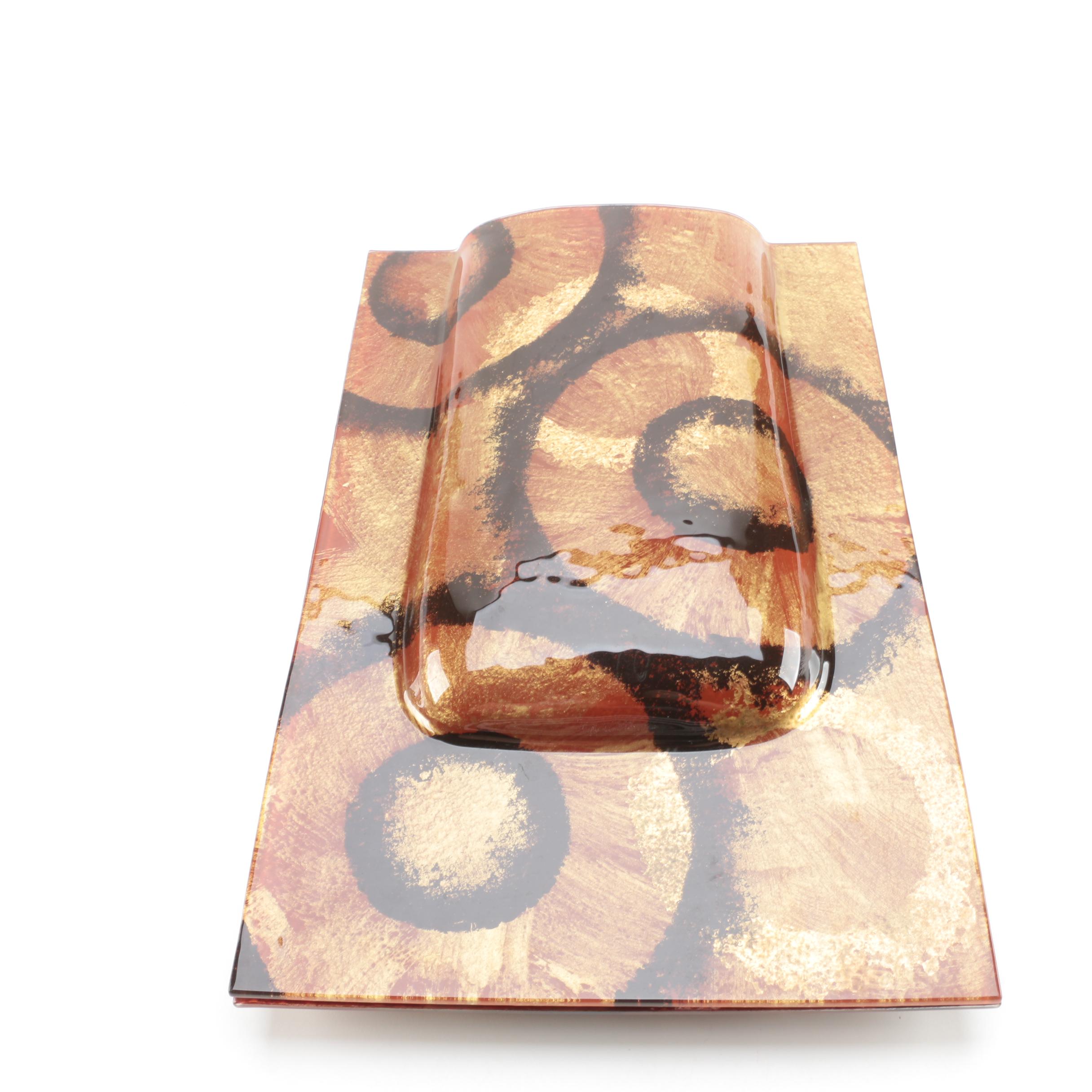 Contemporary Vase with Metal Stand