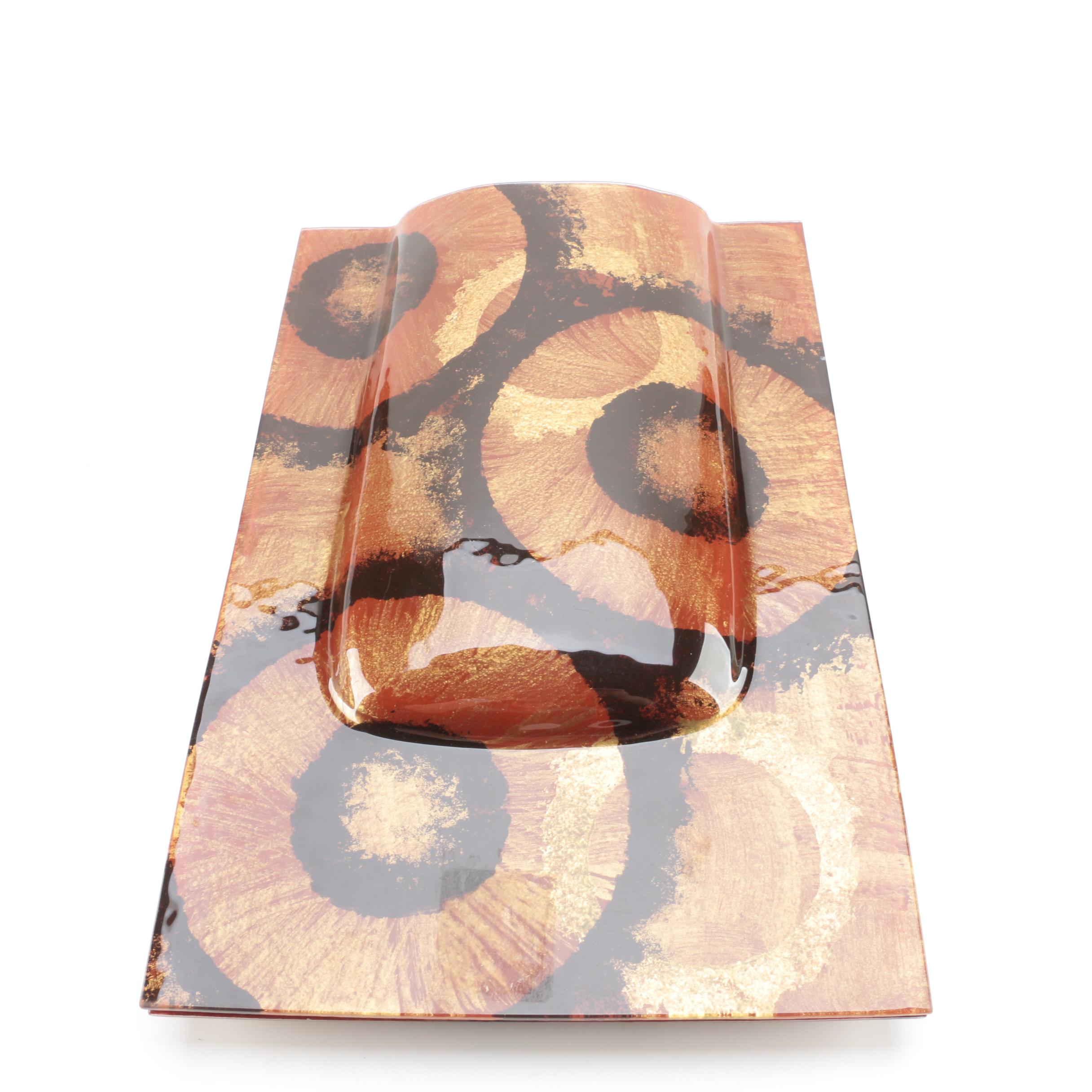 Contemporary Vase with Metal Stand