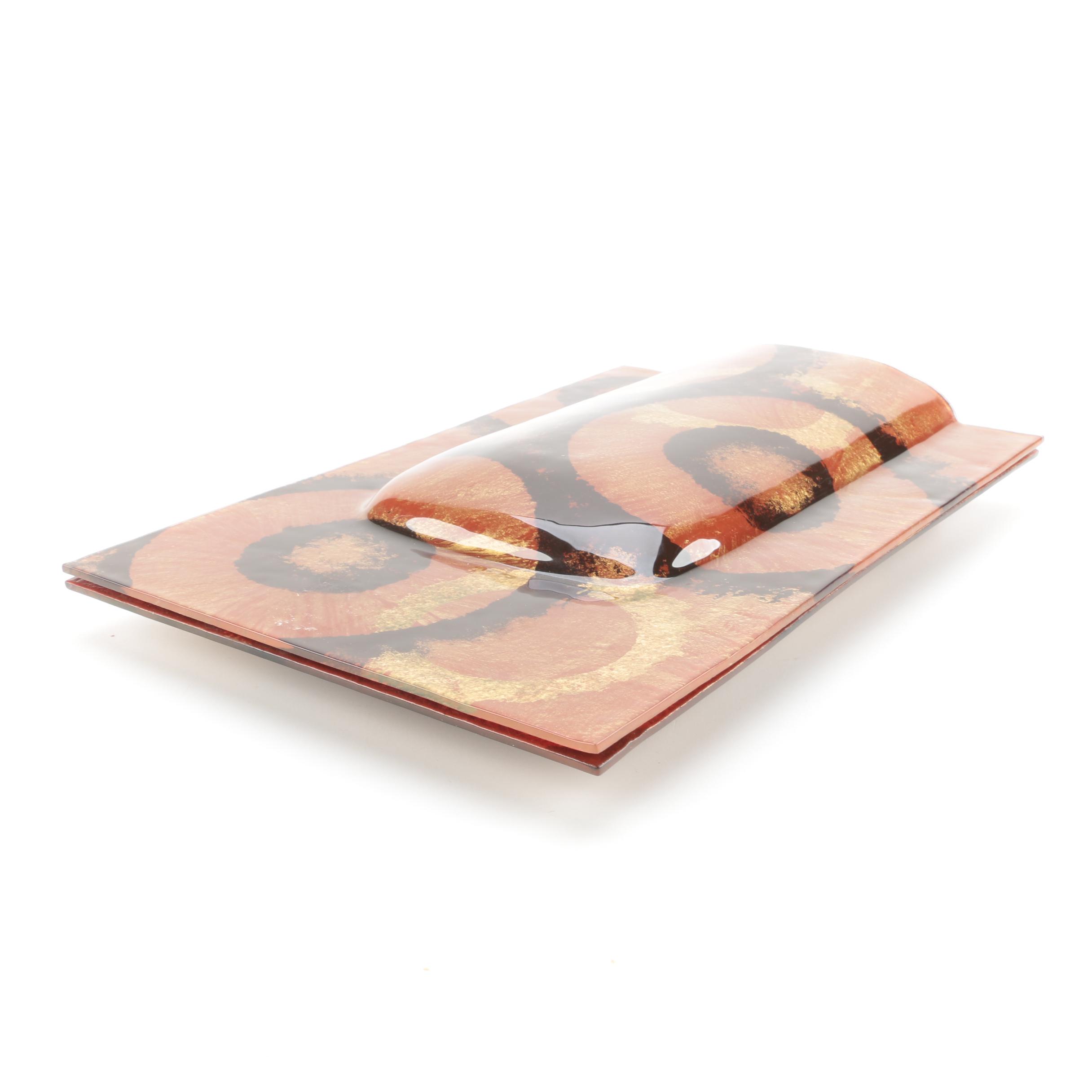 Contemporary Vase with Metal Stand