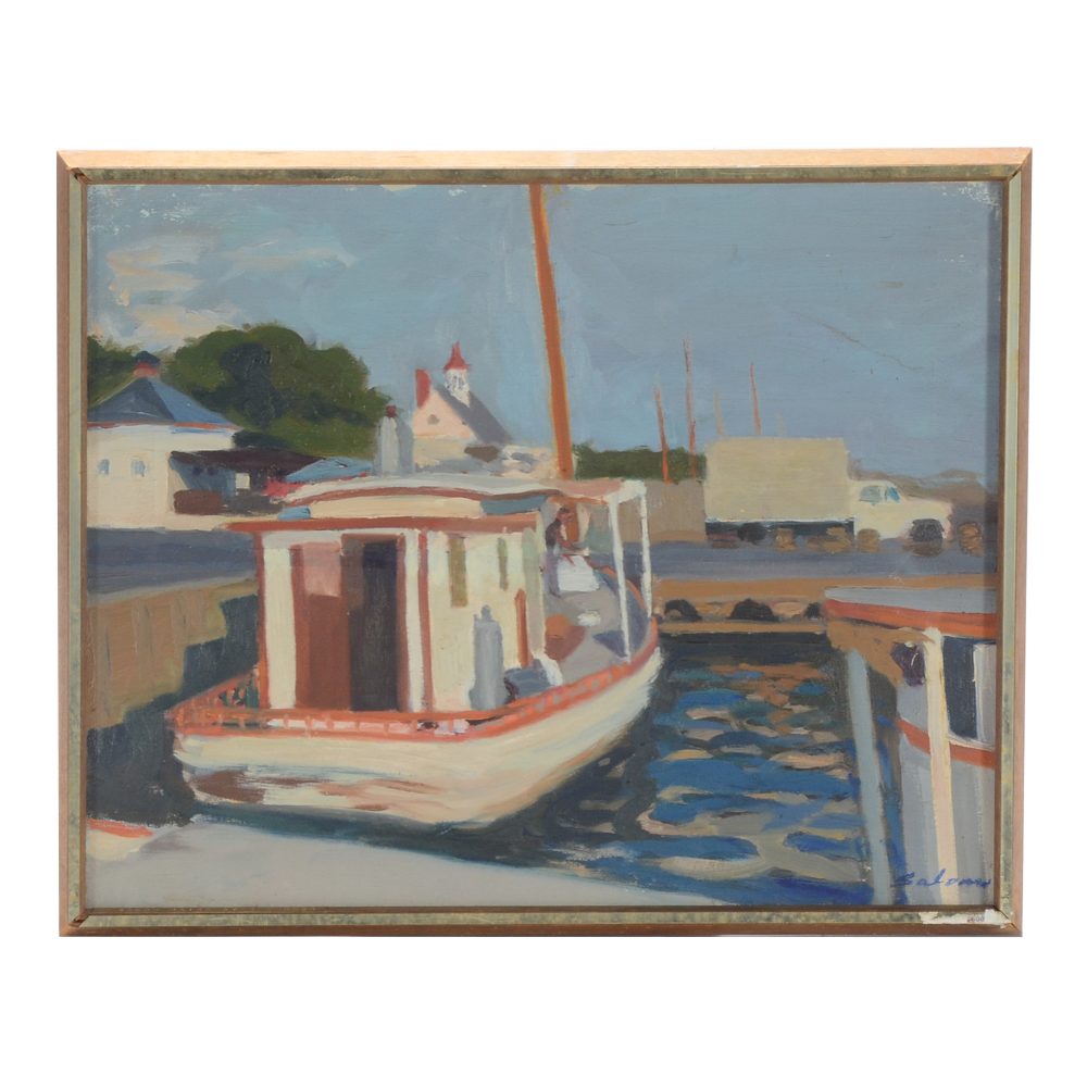 Anna Salom Oil Painting on Canvas "Maine Avenue Dock"