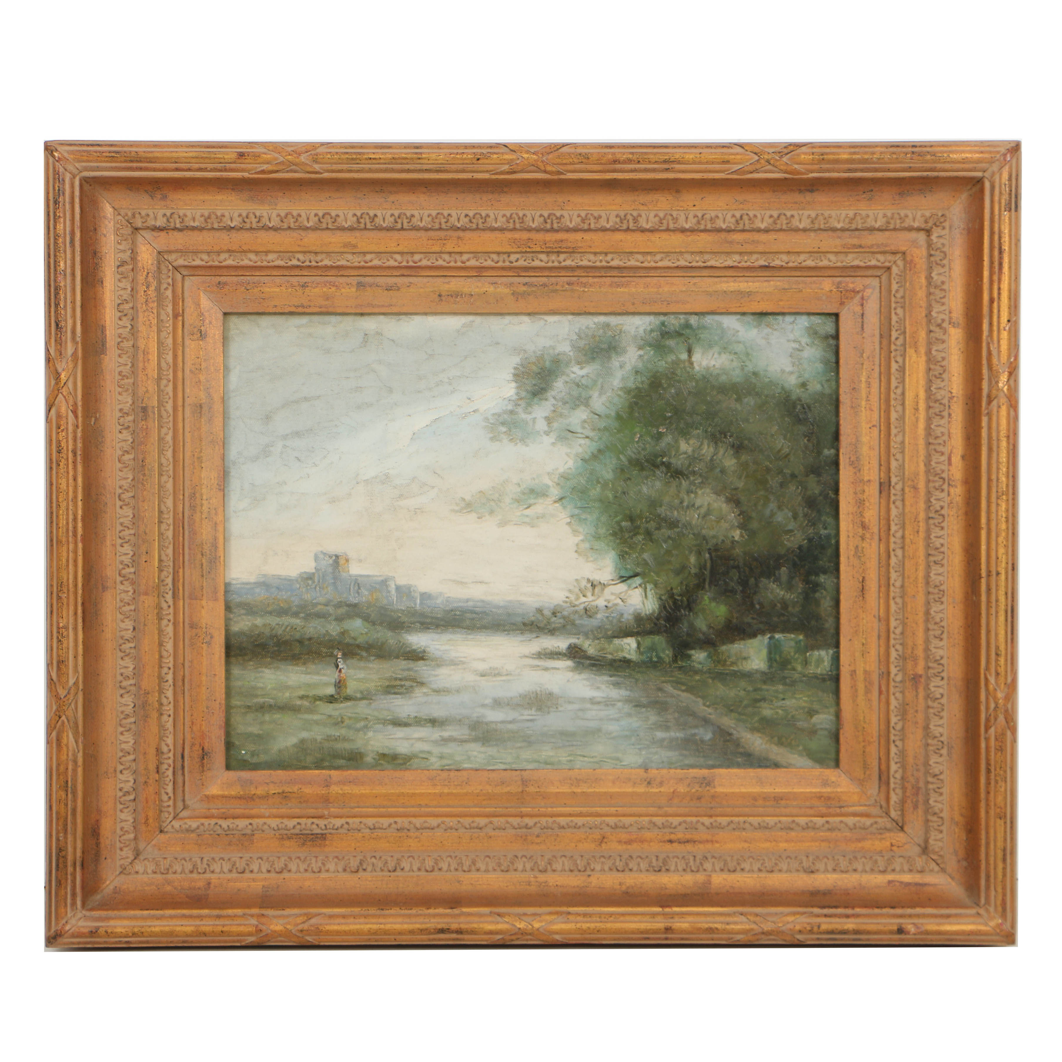 L. Stephano Oil Painting on Canvas of Impressionistic Landscape