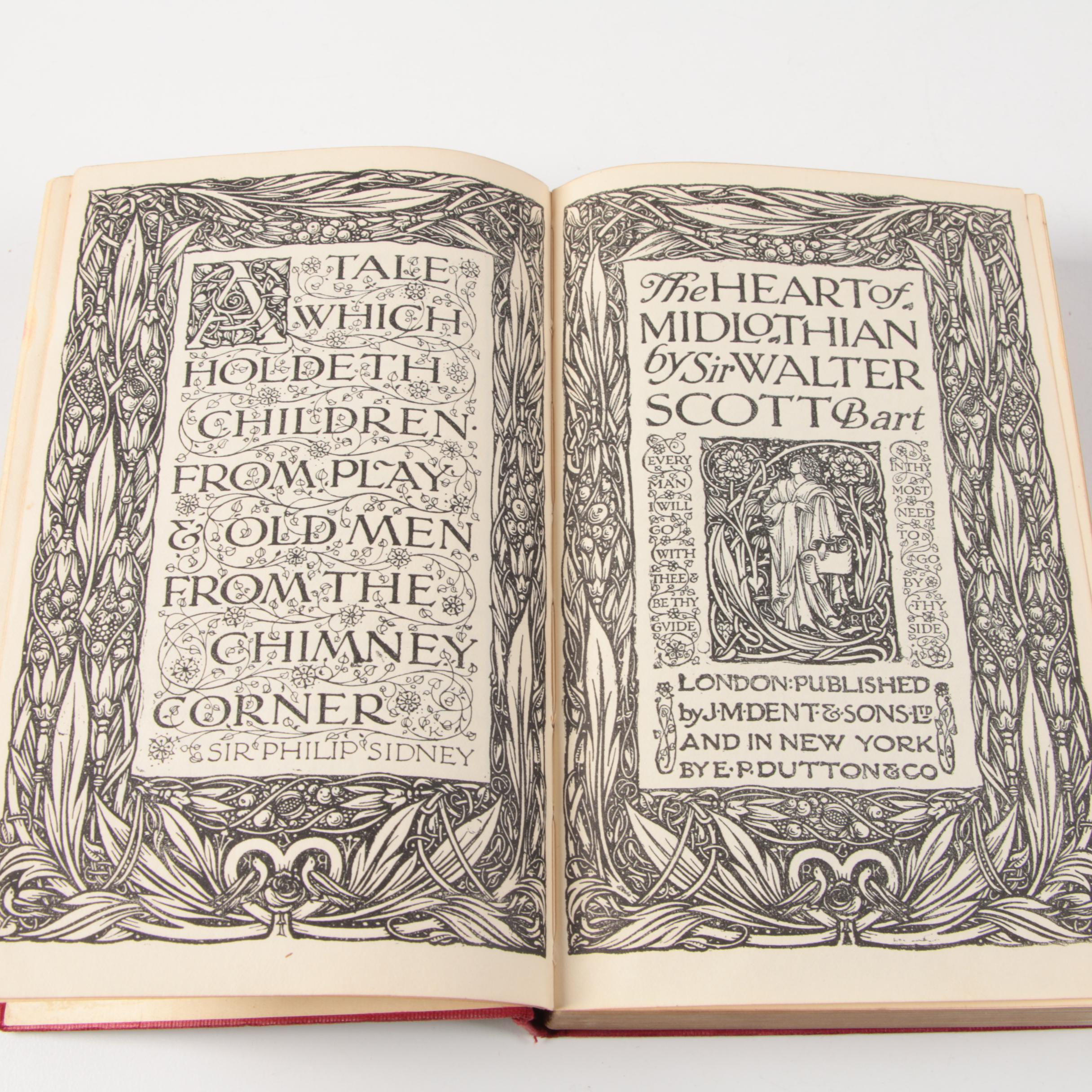 Antique Books Including 1911 Everyman's Library "The Heart of Mid-Lothian"