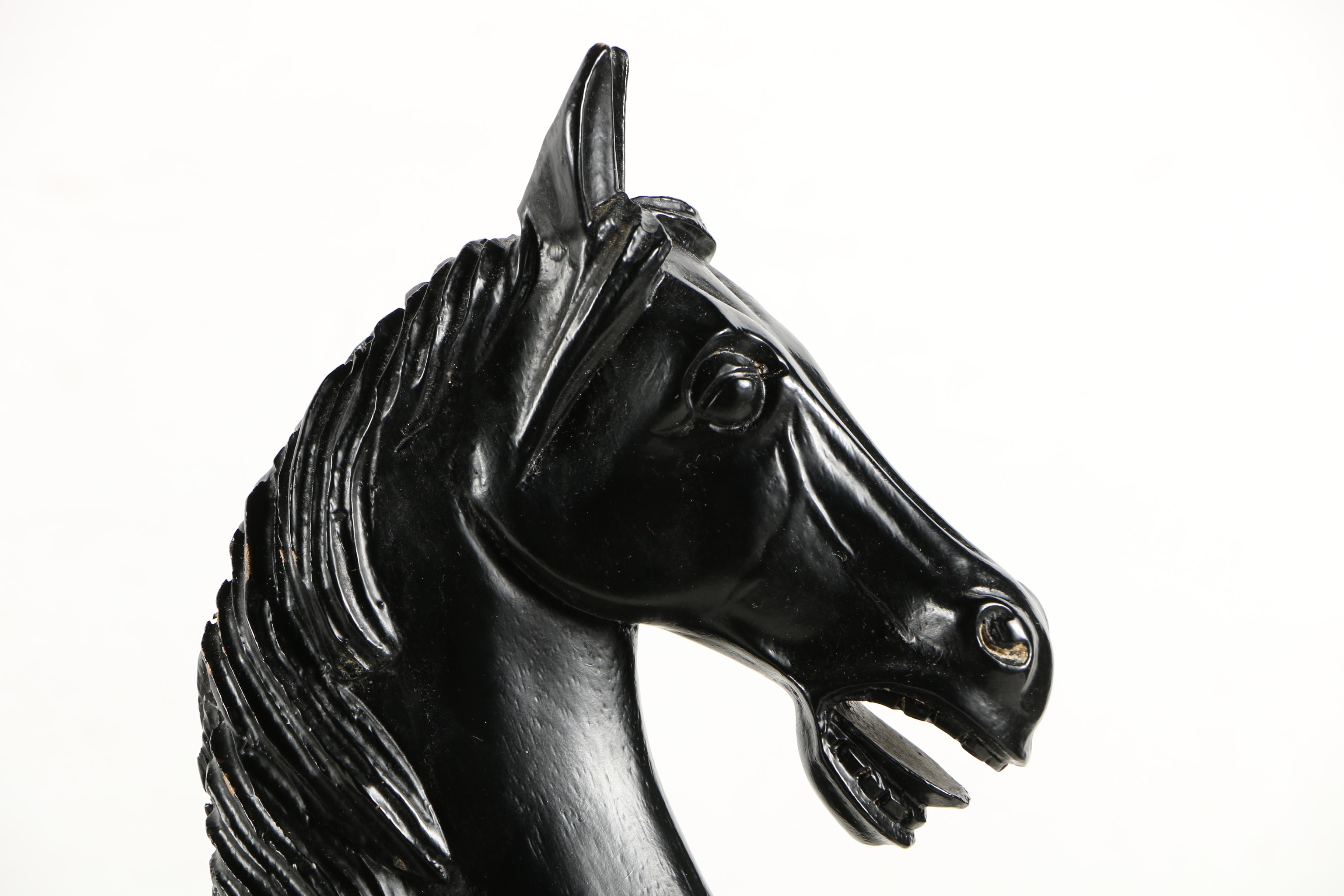 Carved Wood Rearing Horse