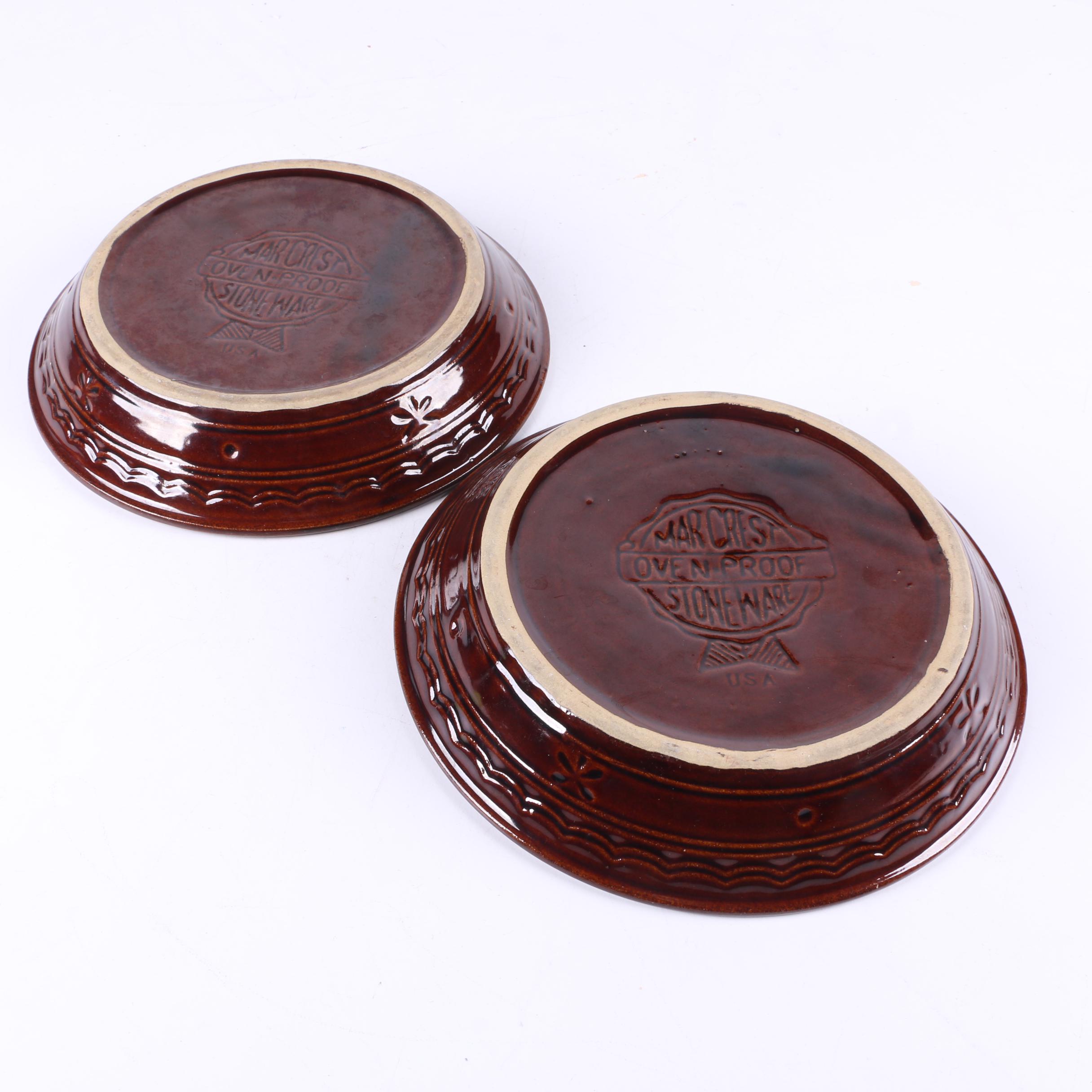 Vintage Marcrest "Daisy Dot" Brown Stoneware Pie Dishes