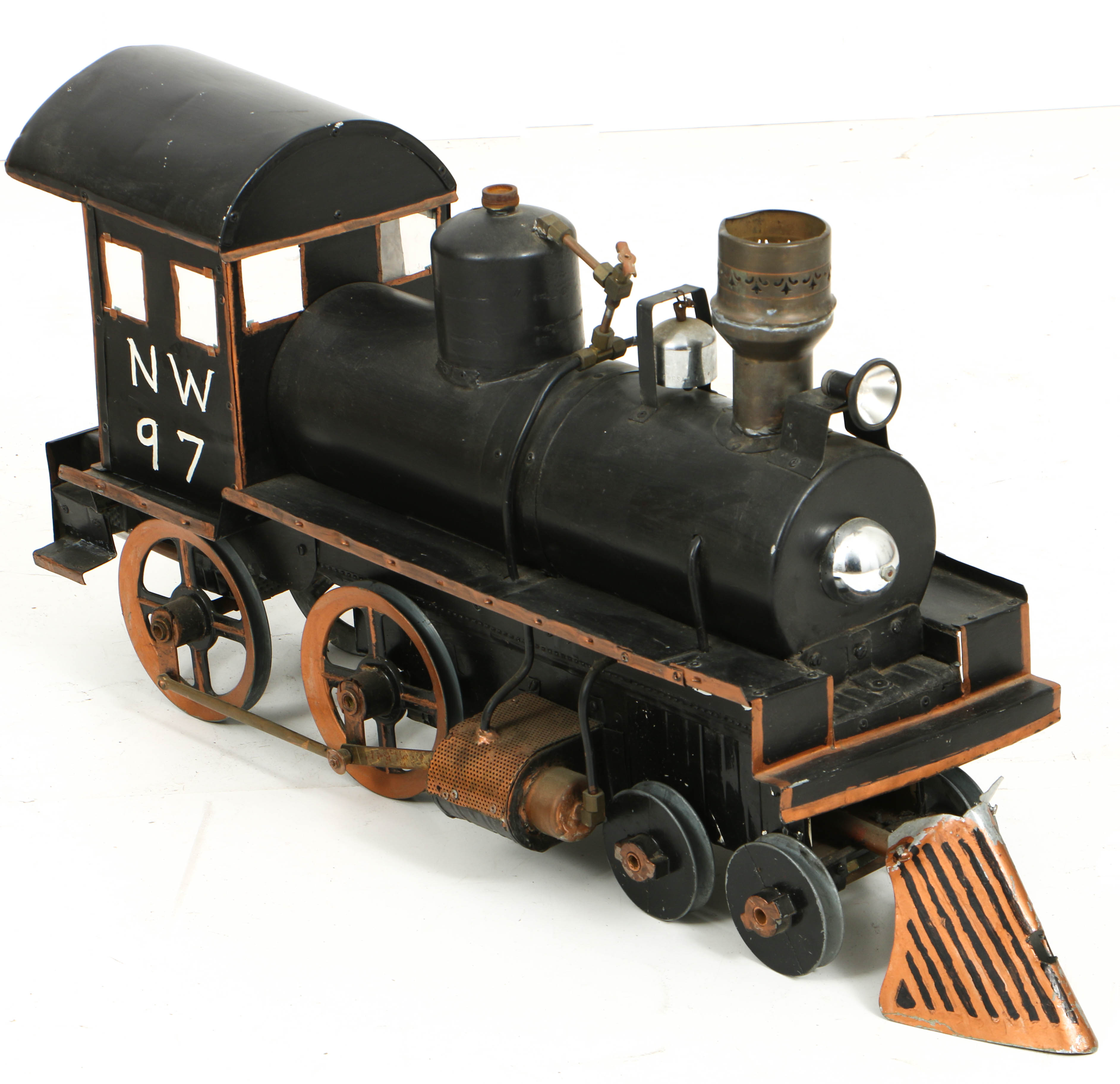 Vintage Hand-Built Live Steam Locomotive Model of Large Scale with Track