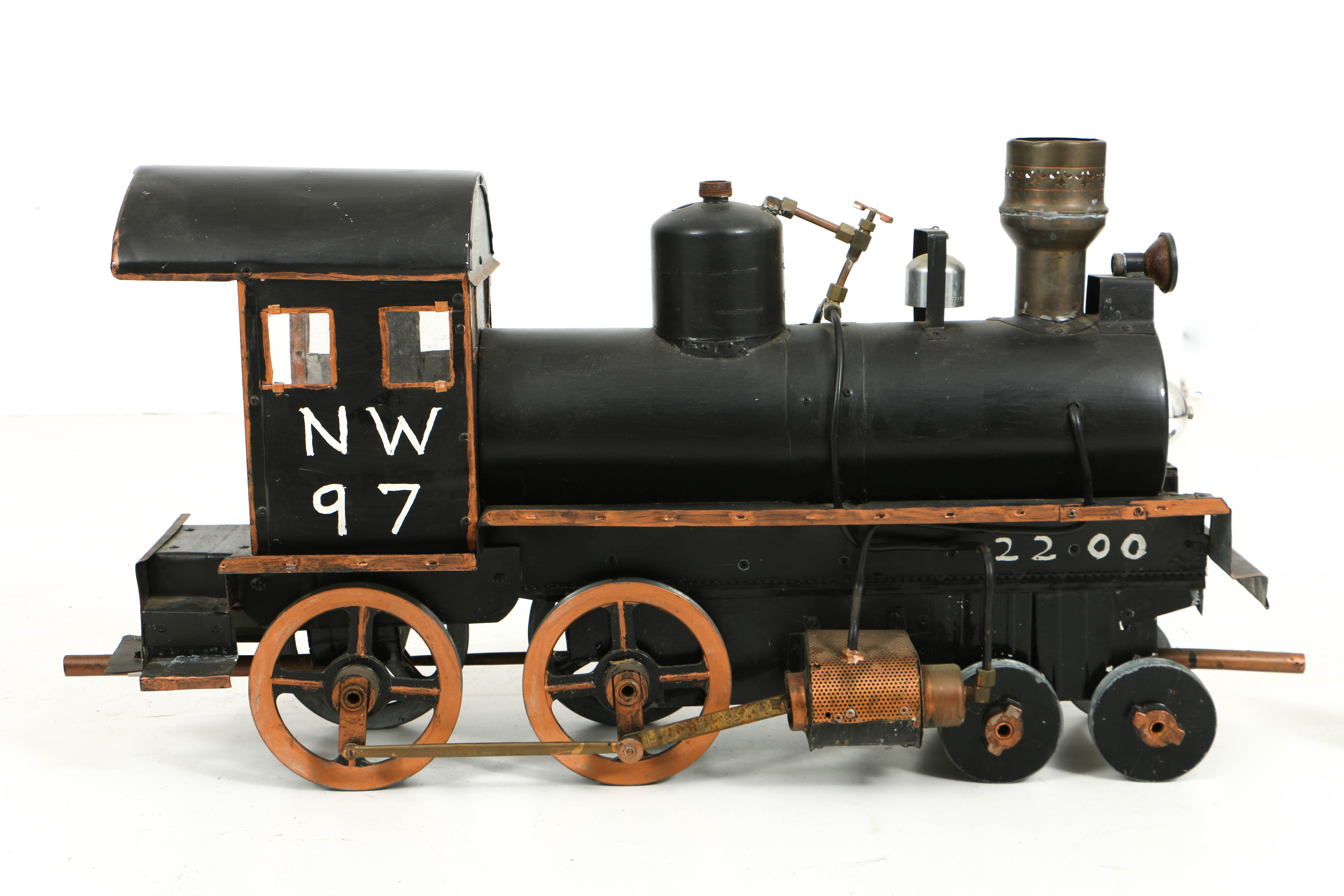Vintage Hand-Built Live Steam Locomotive Model of Large Scale with Track