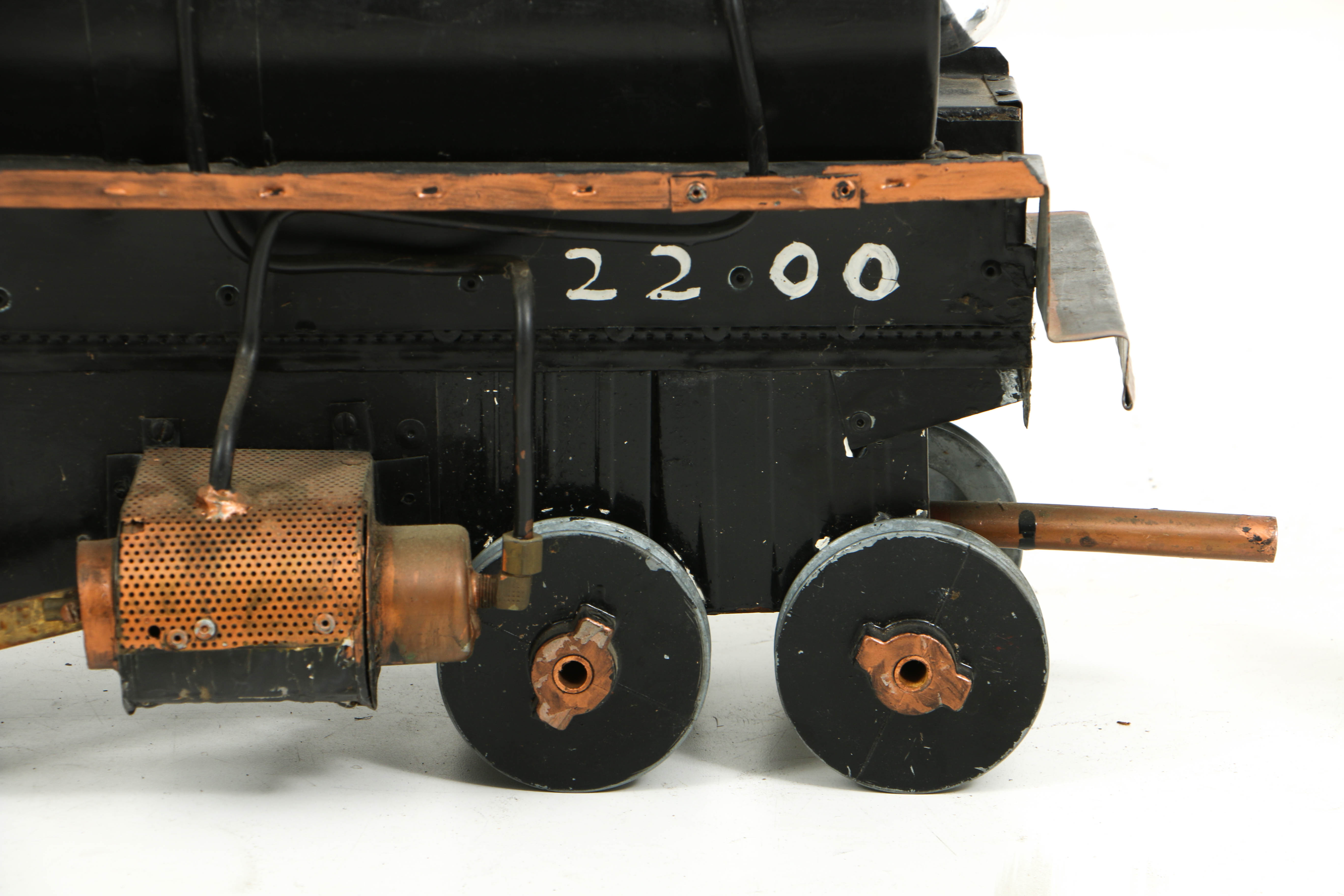 Vintage Hand-Built Live Steam Locomotive Model of Large Scale with Track